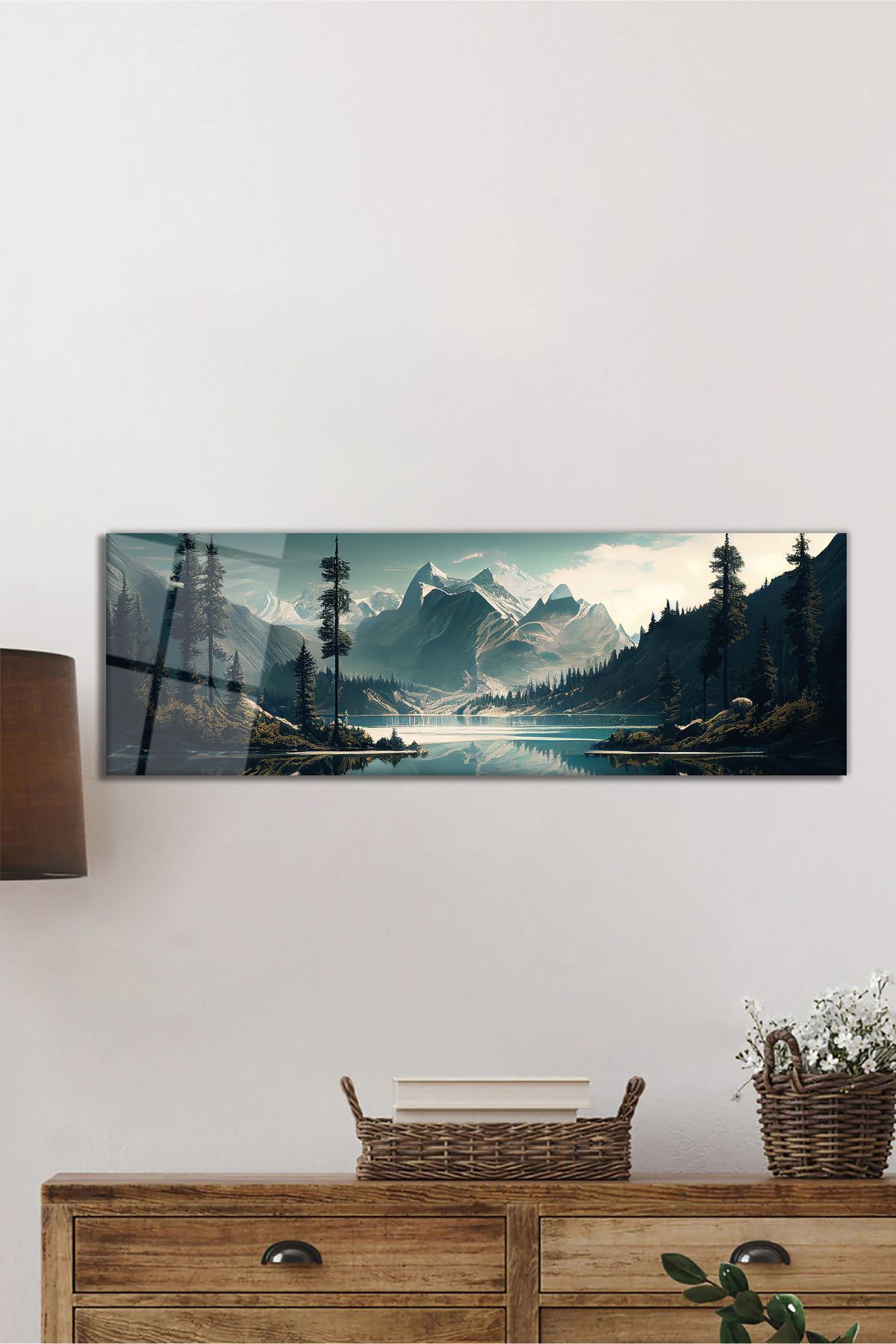 ArtNoia Sakin Bir Orman Manzarası Panorama Cam Tablo