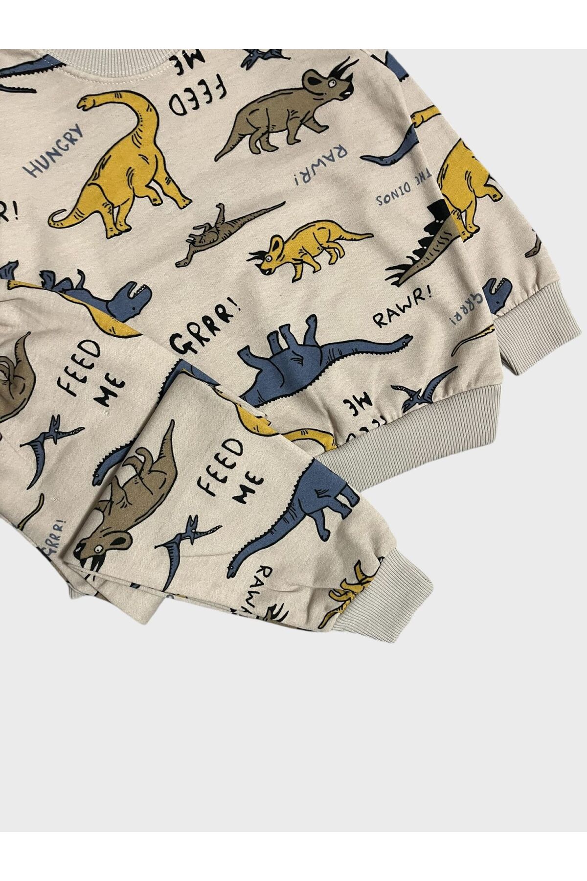 ALİŞ KİDS Erkek Çocuk Pamuklu Şardonlu Dinozor Desenli Uzun Kollu Pijama Takımı fotoğrafı 2 (önizleme)