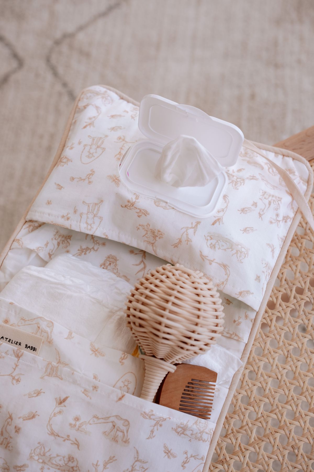 Atelier Babbi-Beige Color Baby Care Gift Set - Touile De Jouy 3