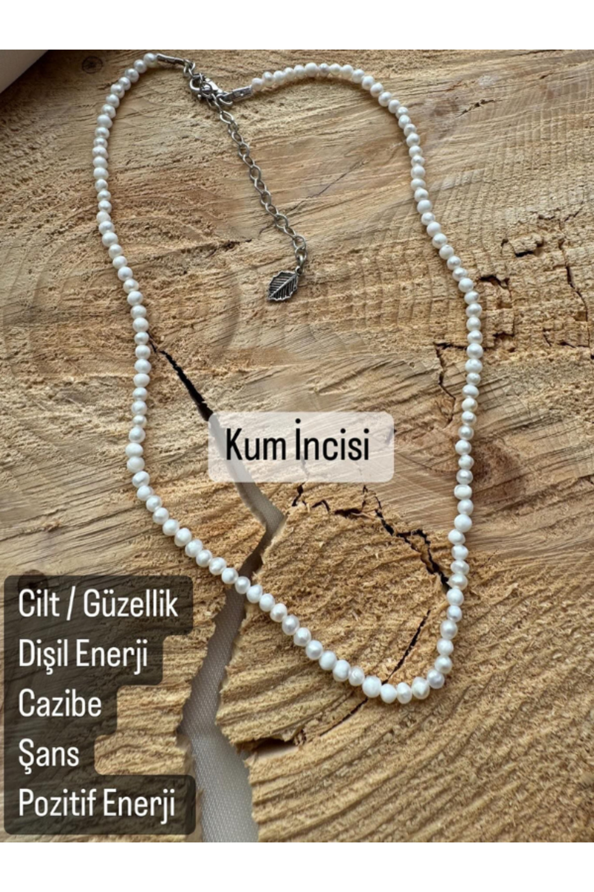 STORE ZARMAN Sertifikalı Kum İncisi Gümüş Klipsli Kolye