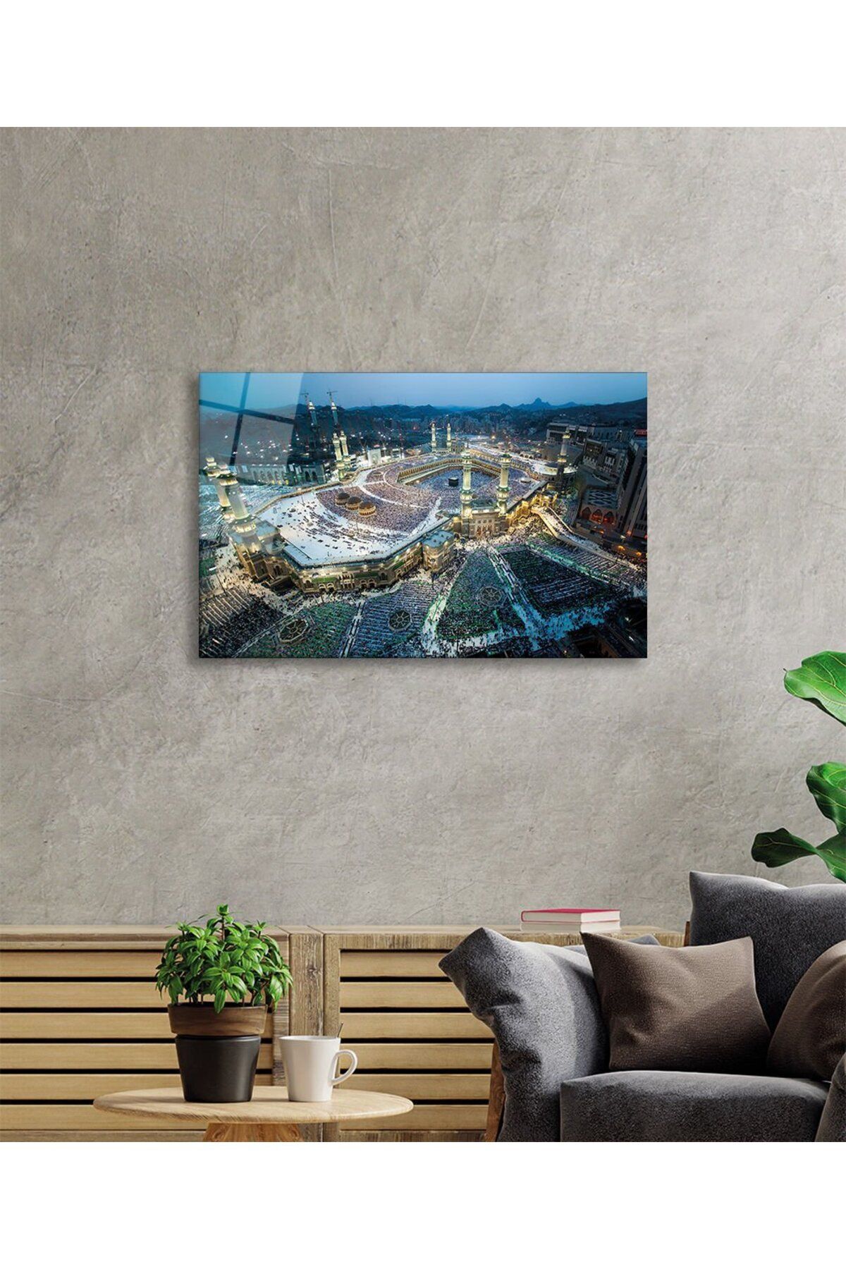 ArtNoia Kabe Manzarası Kutsal Topraklar Dini İslami Cam Tablo