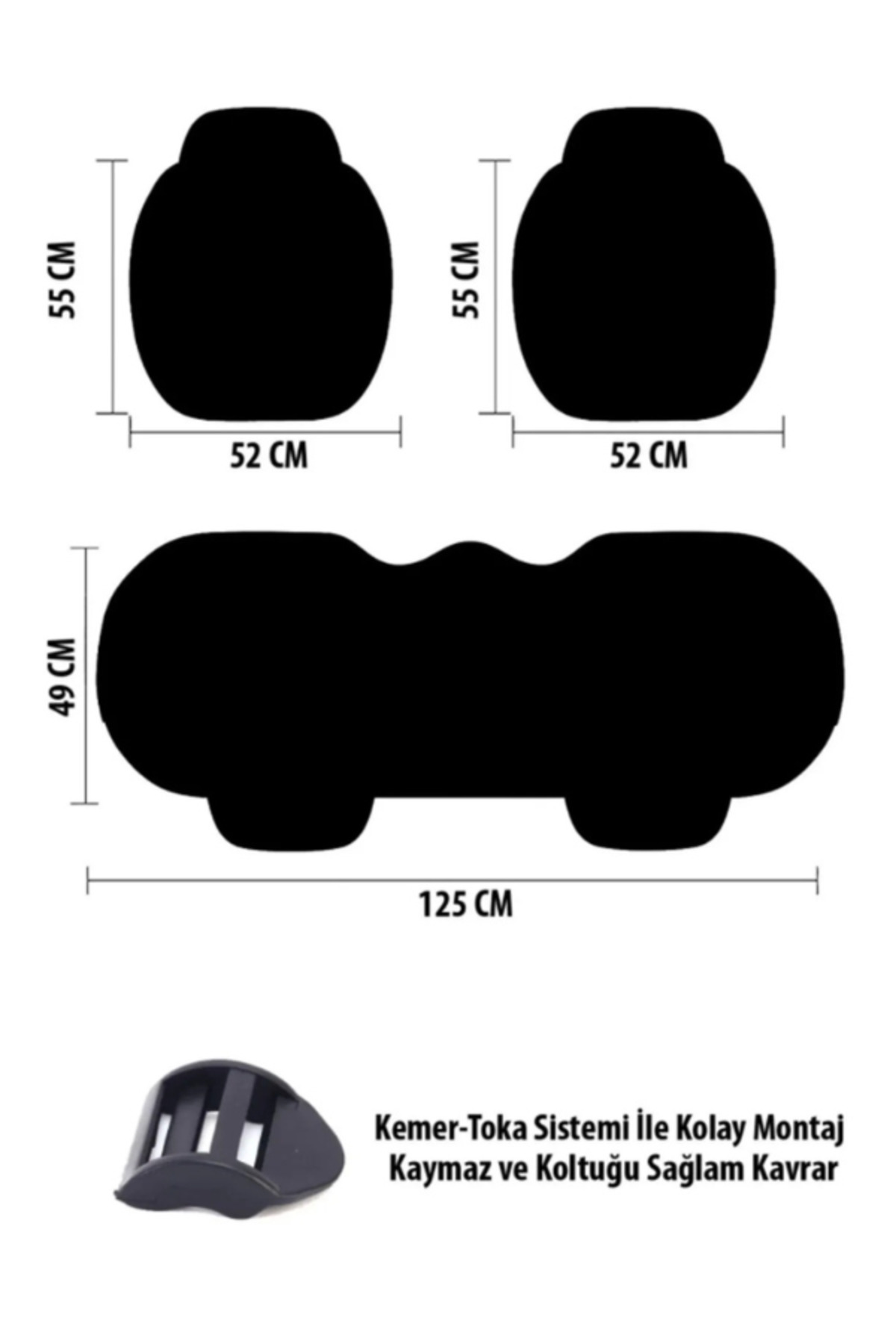 UtayAuto Su Geçirmez Lüks Deri Bej Oto Koltuk Minderi 3'lü Oturak - Ön Arka Araba Koltuk Minder Örtüsü fotoğrafı 4 (önizleme)