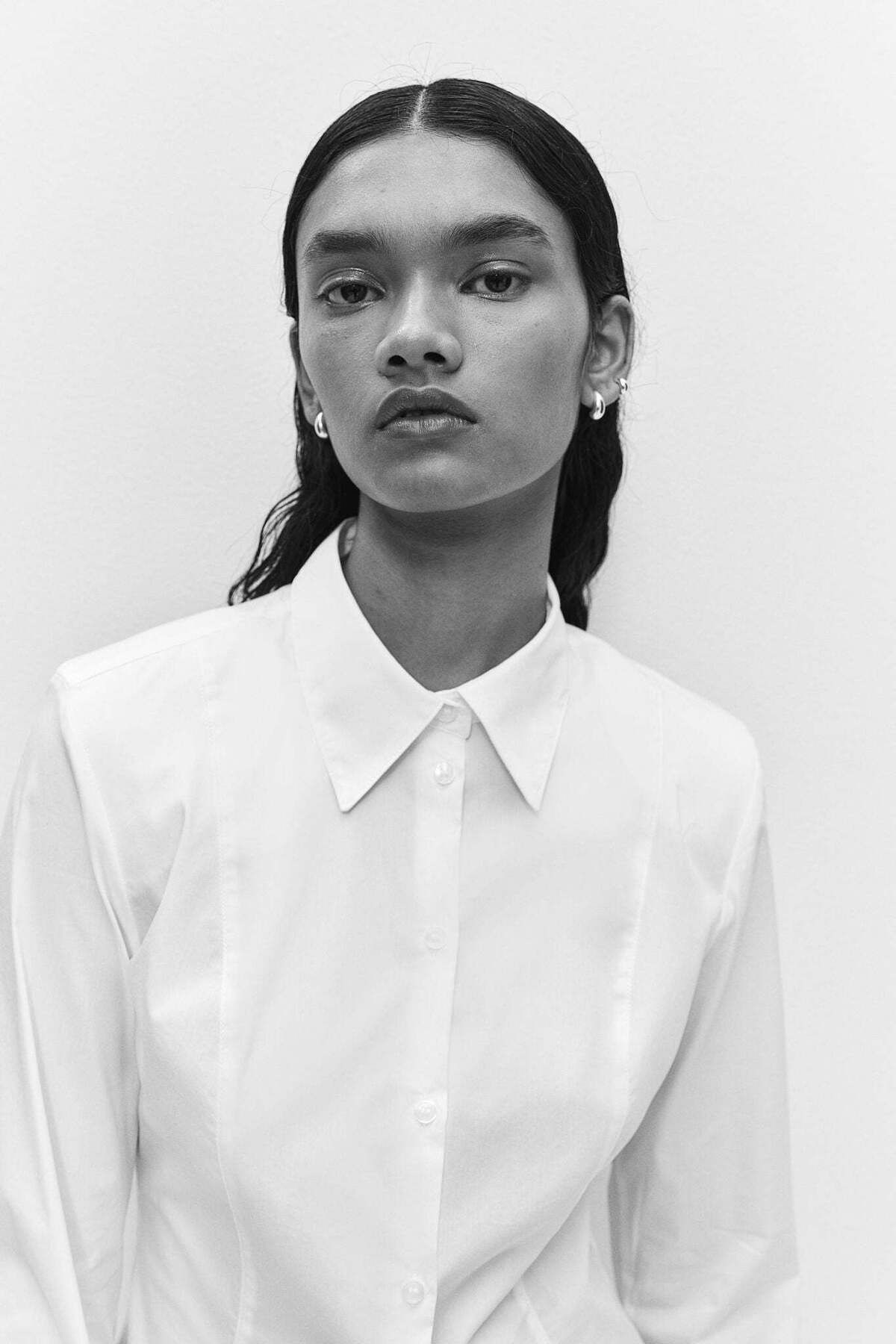 H&M-Shoulder-pad tapered-waist shirt 5