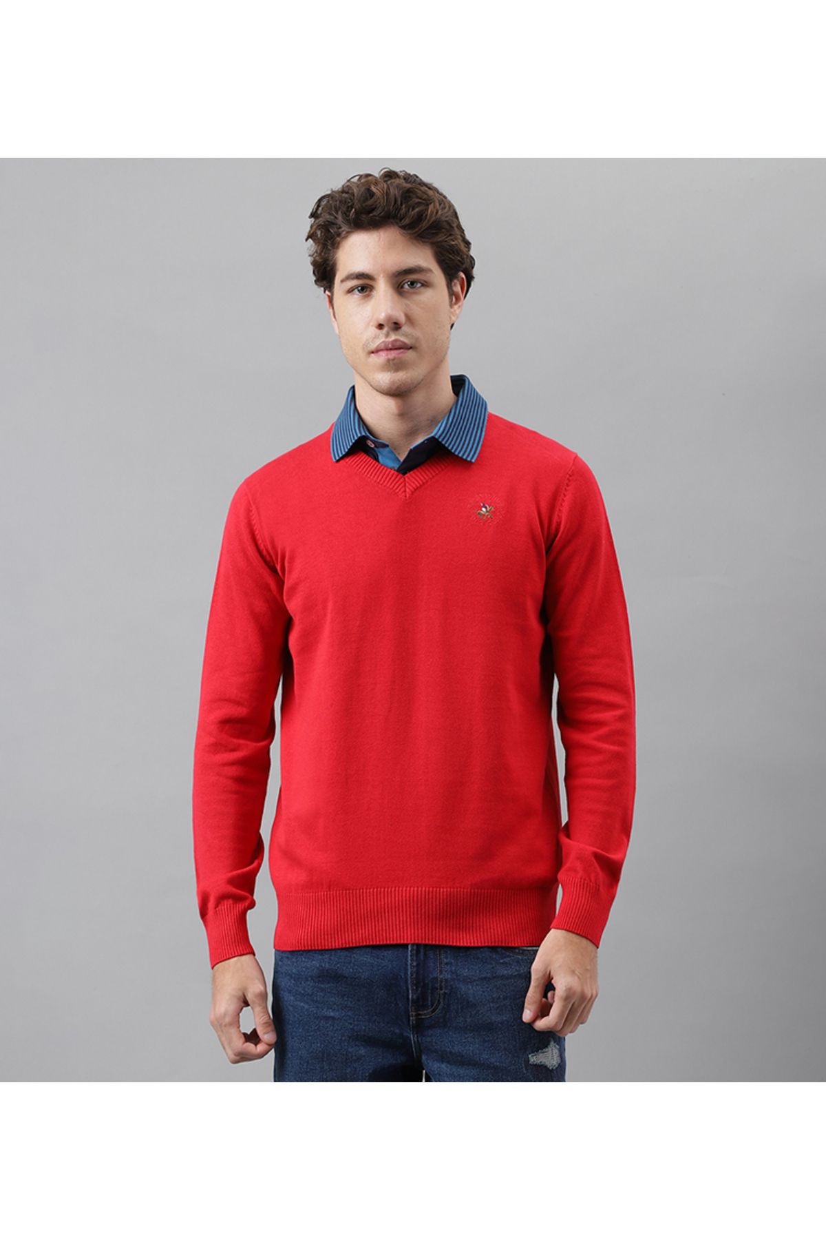 Bhpc-Beverly Hills Polo Club Mens Red Sweater 1