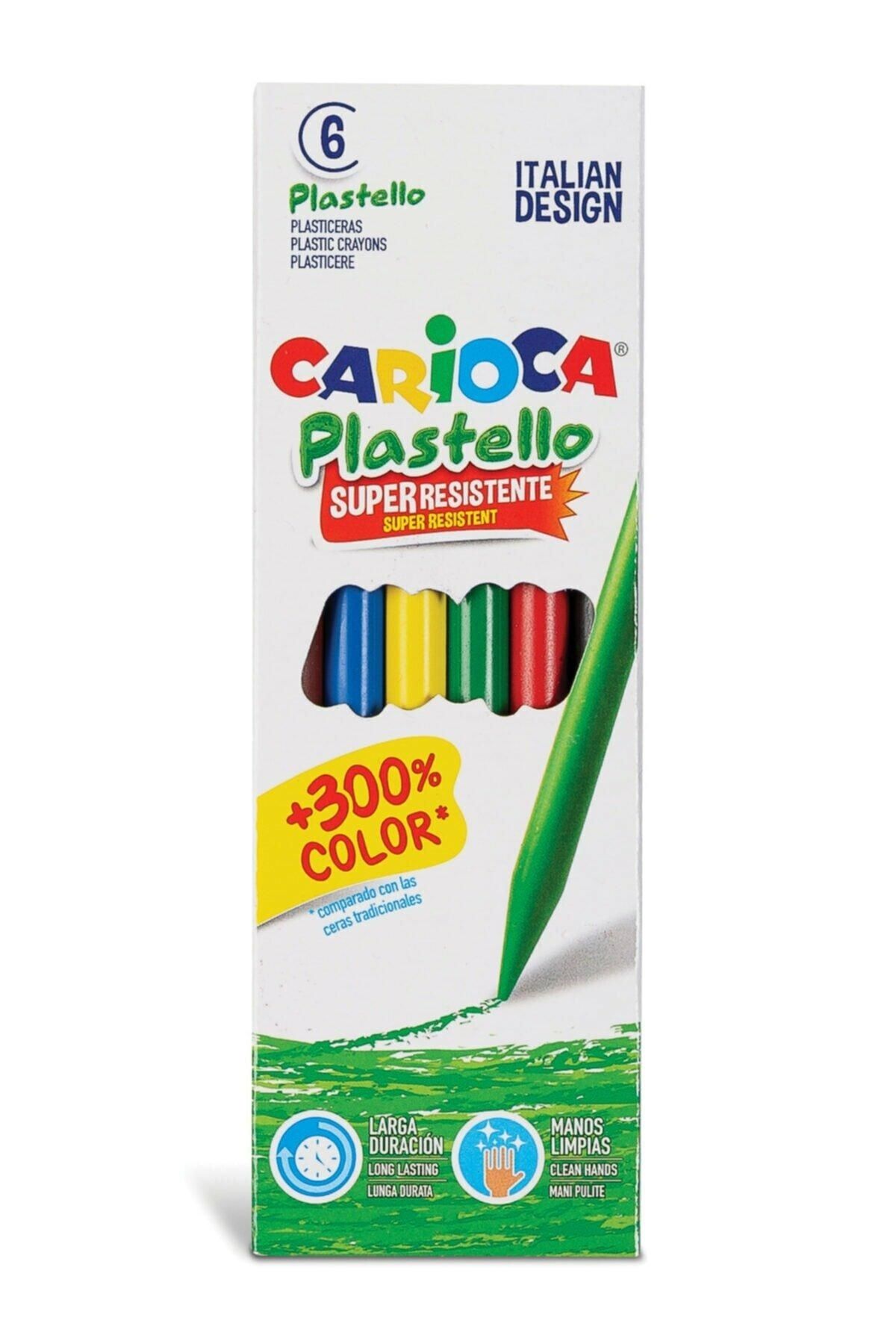 CARIOCA Üçgen Elleri Kirletmeyen Yıkanabilir Pastel Boya Kalemi 6lı