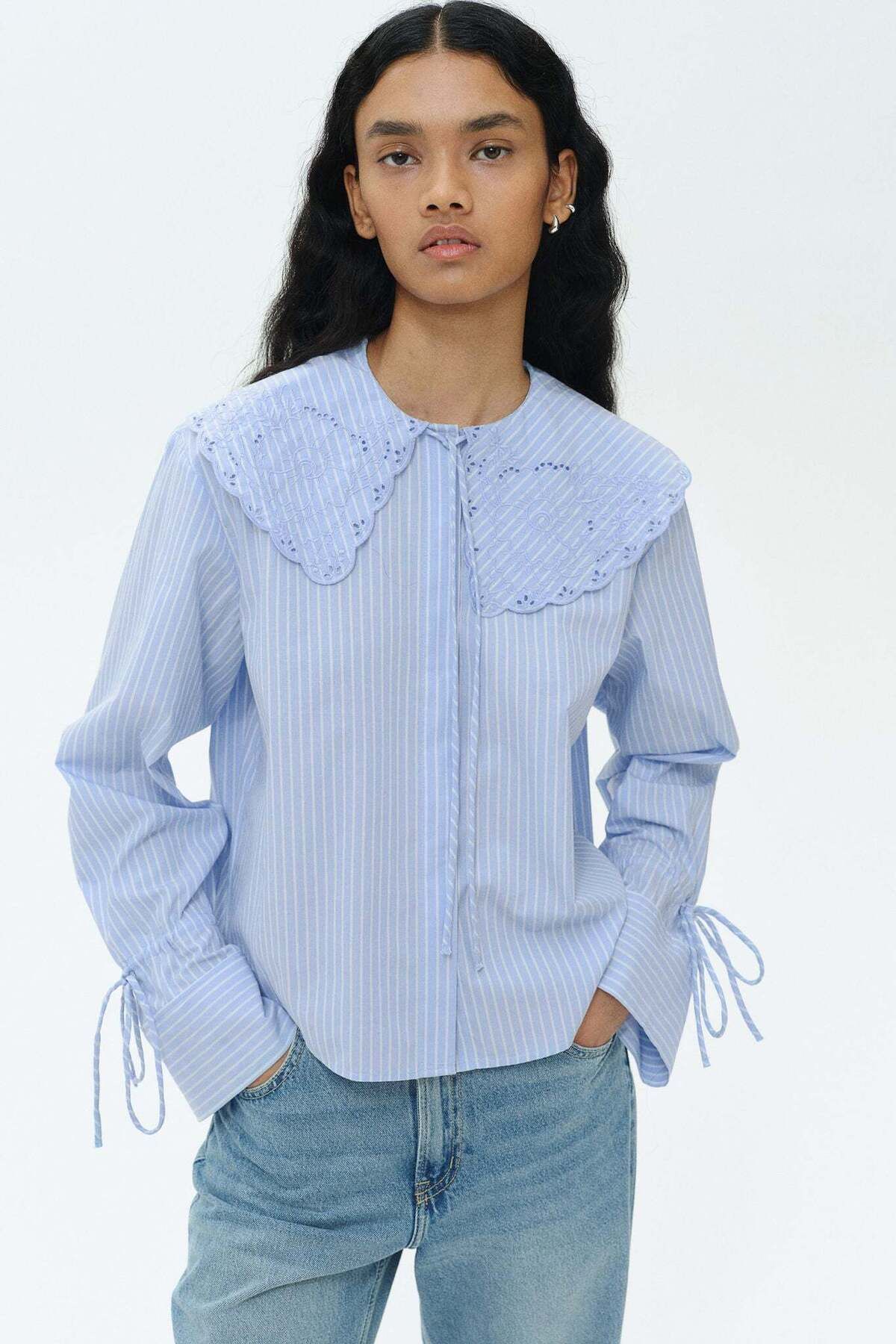 H&M-Broderie anglaise-detail poplin blouse 4