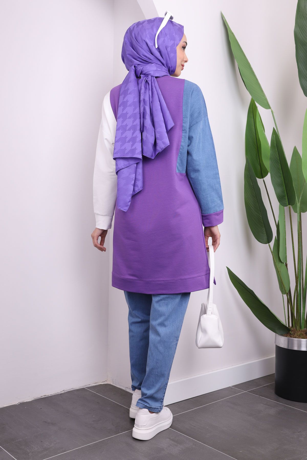 İmajButik-Purple Jeans Detailed Garnished Trousers Suit 4