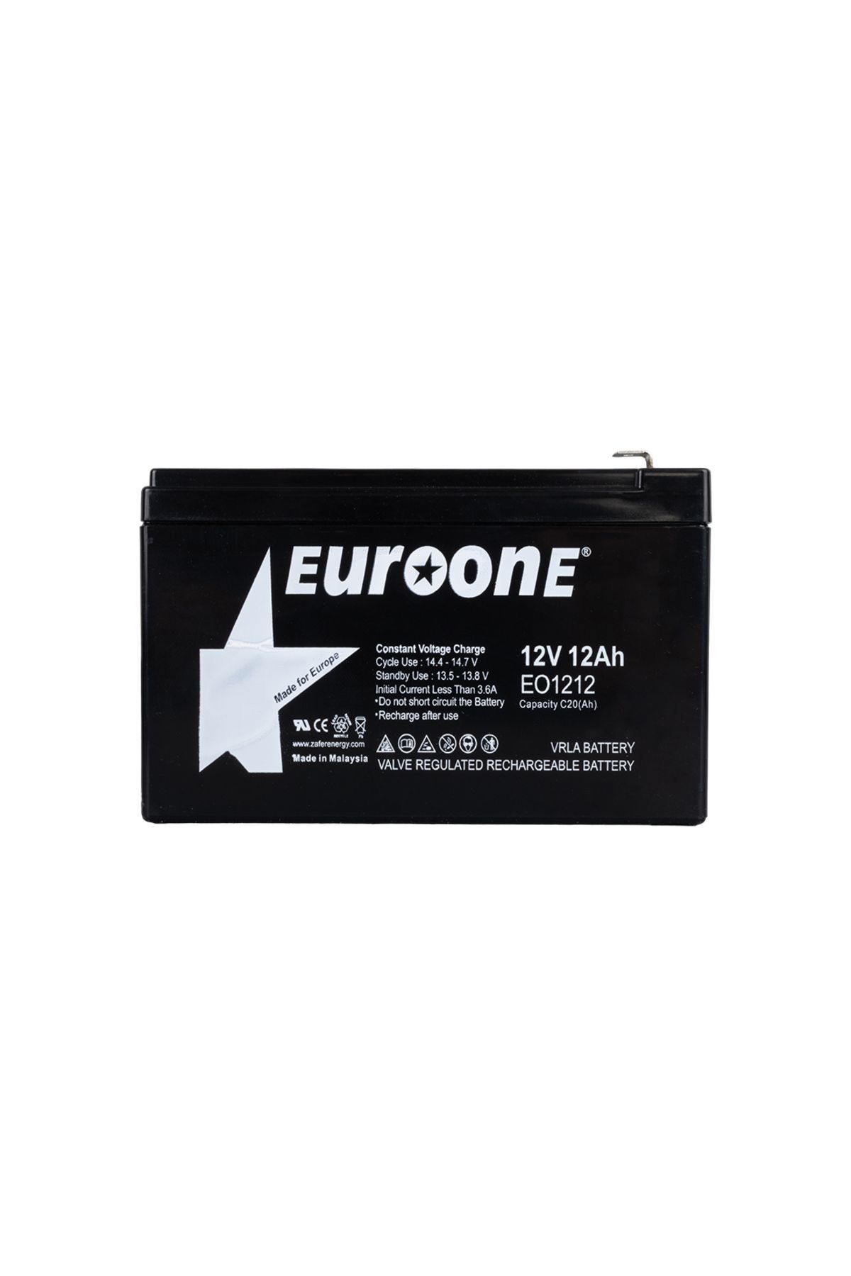 Lunaross EUROONE EO-1212 12 VOLT - 12 AMPER AKÜ  (151 X 98 X 95 MM) (4914)