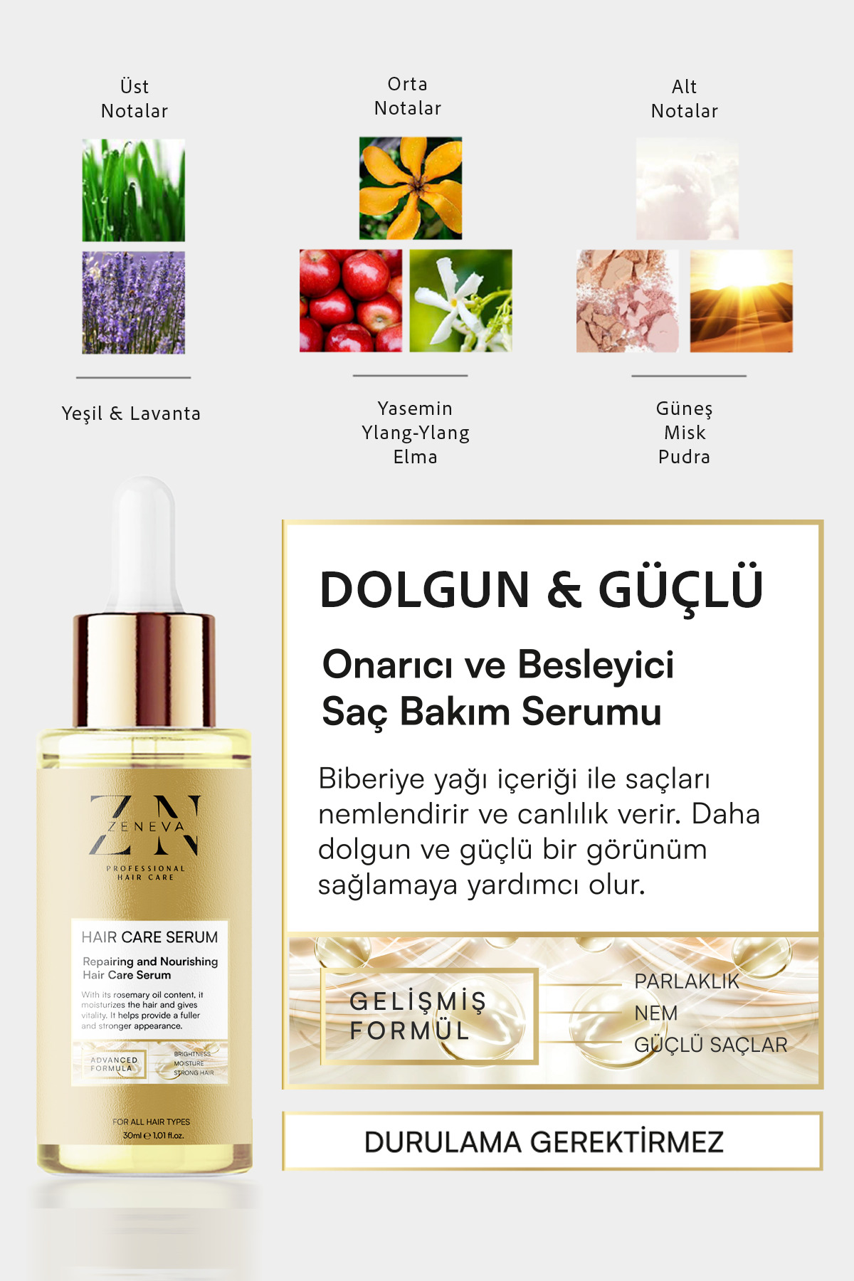 ZN ZENEVA Parlaklık Veren Yıpranmış Saçlar için Onarıcı ve