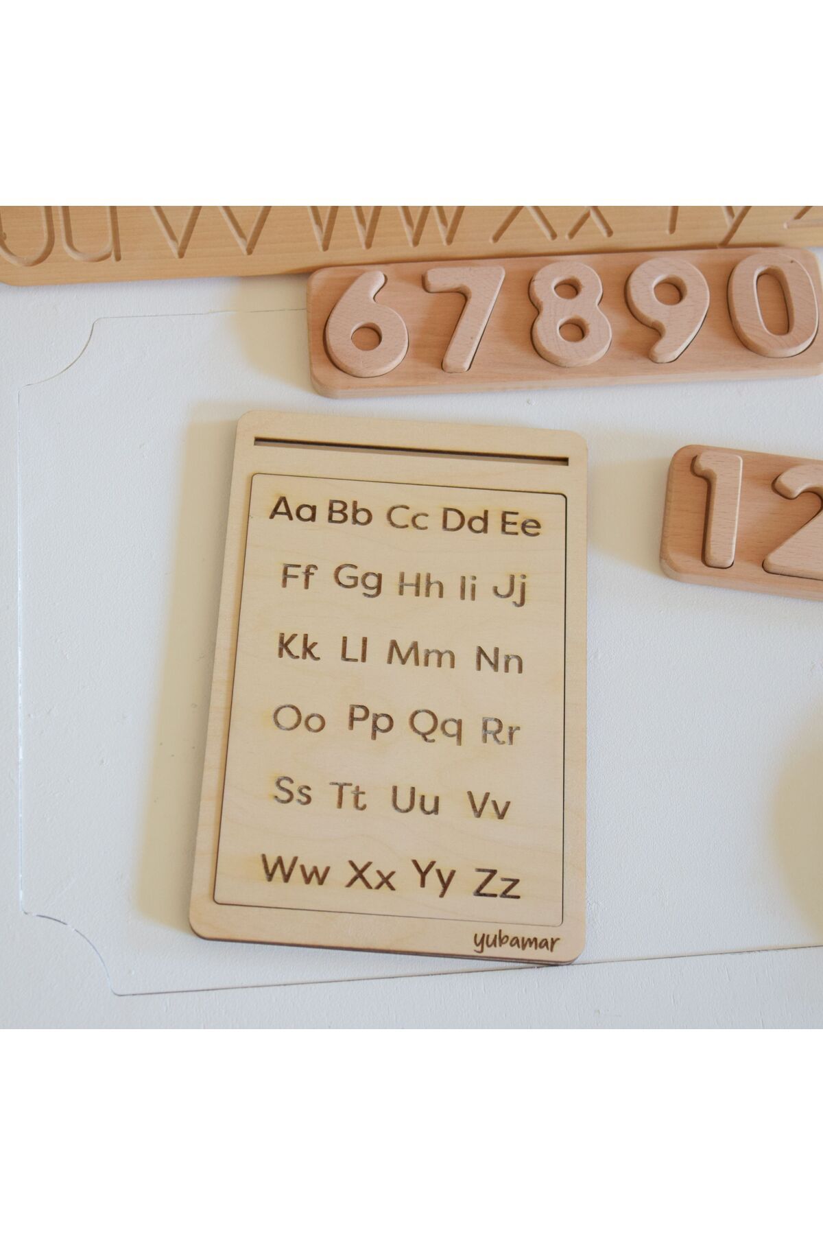 YuBaMar-Wooden Summer Erase Board English Alphabet and Numbers 3