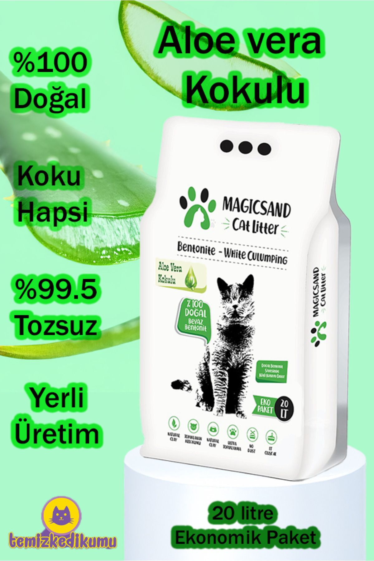 magicsand Litter Aloe Vera Kedi Kumu 20 Lt Ince Taneli