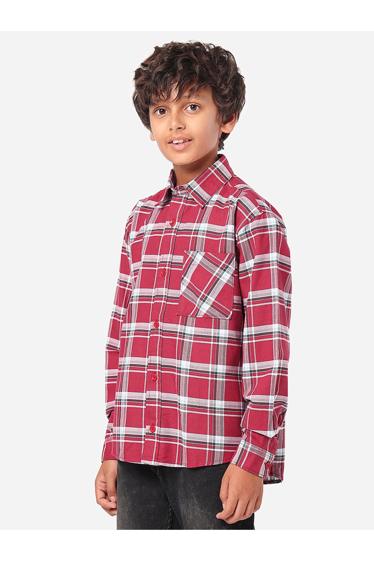 LilPicks By Styli-Checked Shirt with Long Sleeves 3