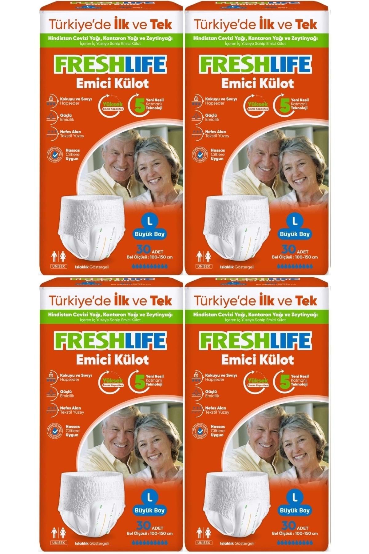 Freshlife Emici Külot Hasta Bezi Large - Büyük - L 120 Adet (4PK*30)