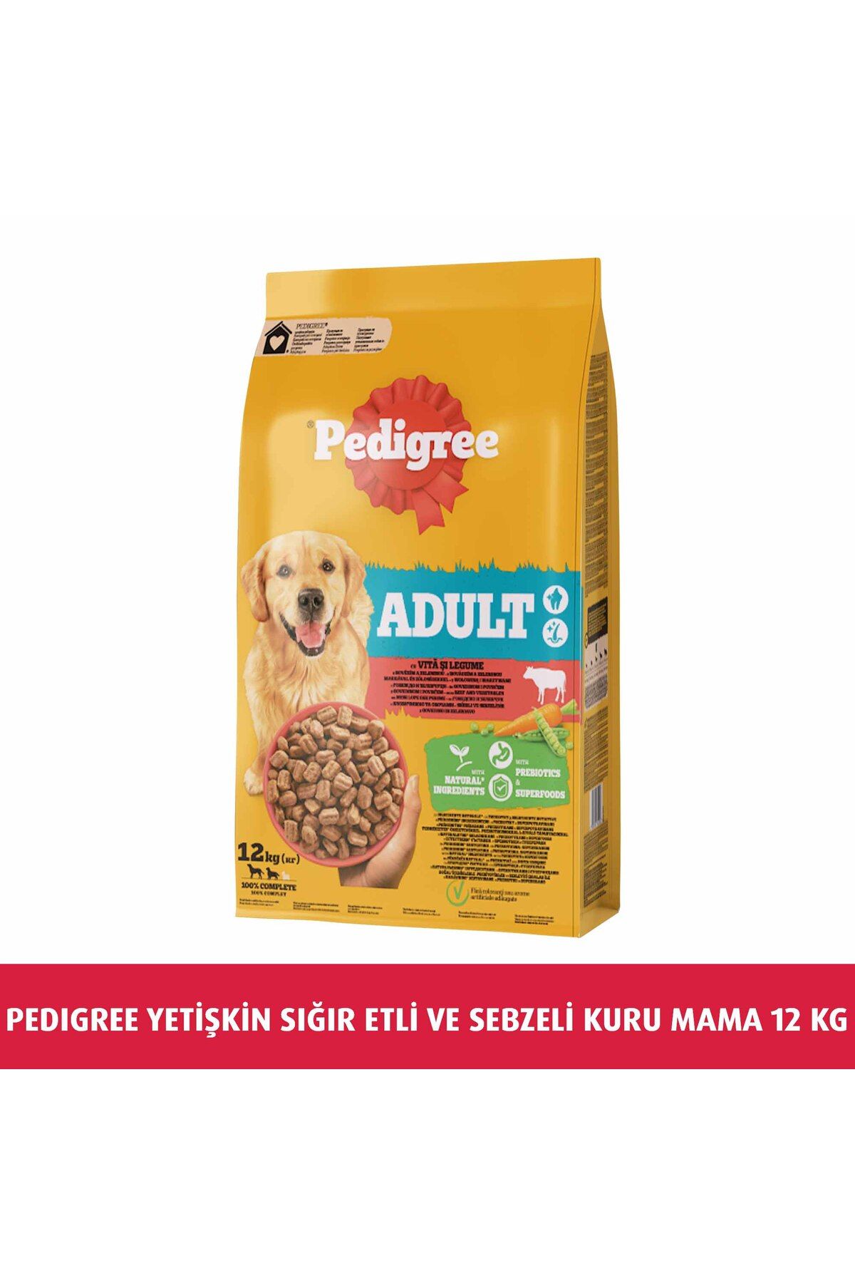 Pedigree Yetişkin Sığır Etli Ve Sebzeli Kuru Mama 12 Kg Kuru Mama