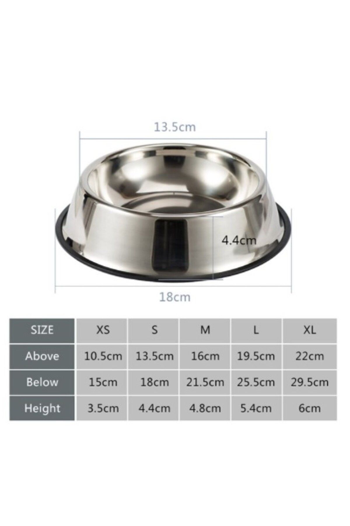 Pawita-Stainless Steel Metal Cat Dog Food Bowl 18 cm 2 Pieces 4