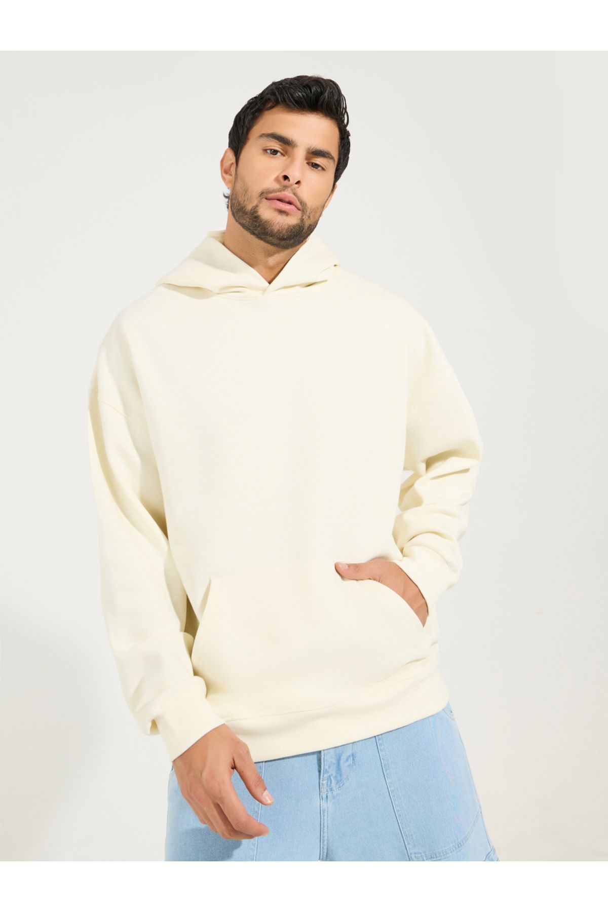 Styli-Skull Back Print Heavyweight Oversized Hoodie 3