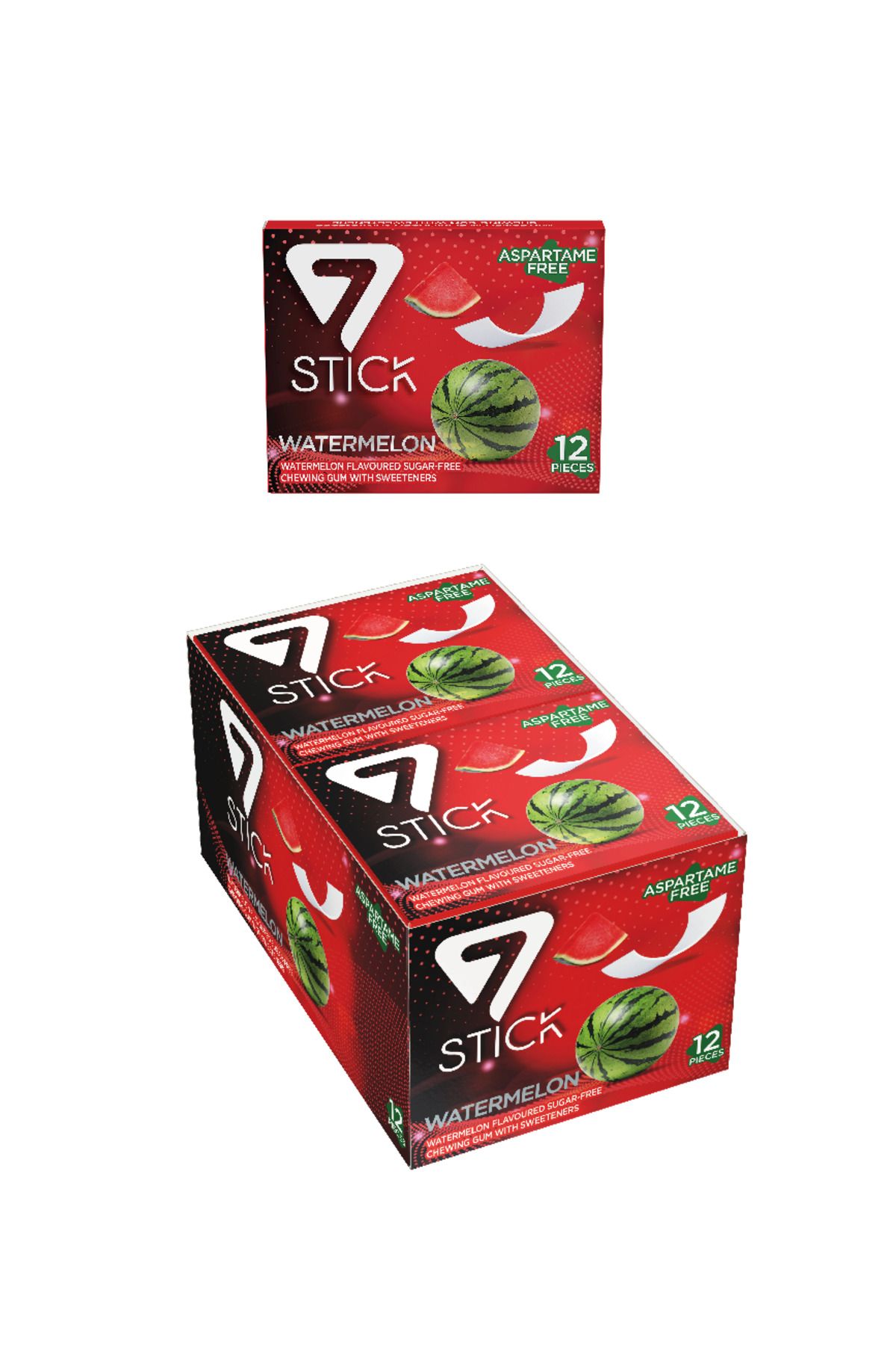 7 STICK 7stıck Sekersız 12lı Karpuz Aromalı Sakız 33gr (12 ADET)