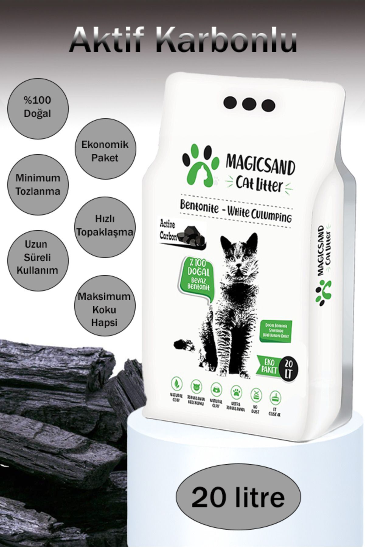 magicsand Cat Litter Aktif Karbon Kedi Kumu 20 Lt