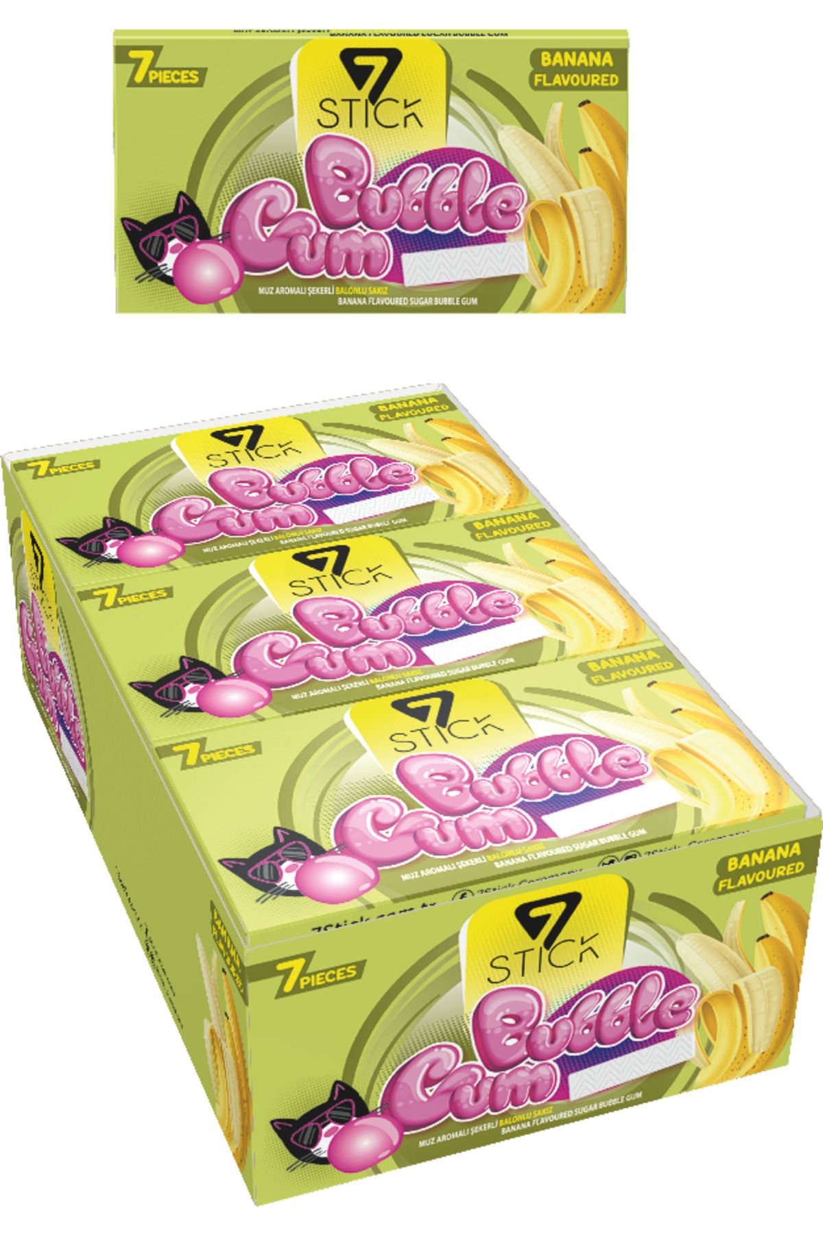 7 STICK 7stıck Sekerlı 7lı Muz Aromalı Sakız 14,5gr (24 ADET),