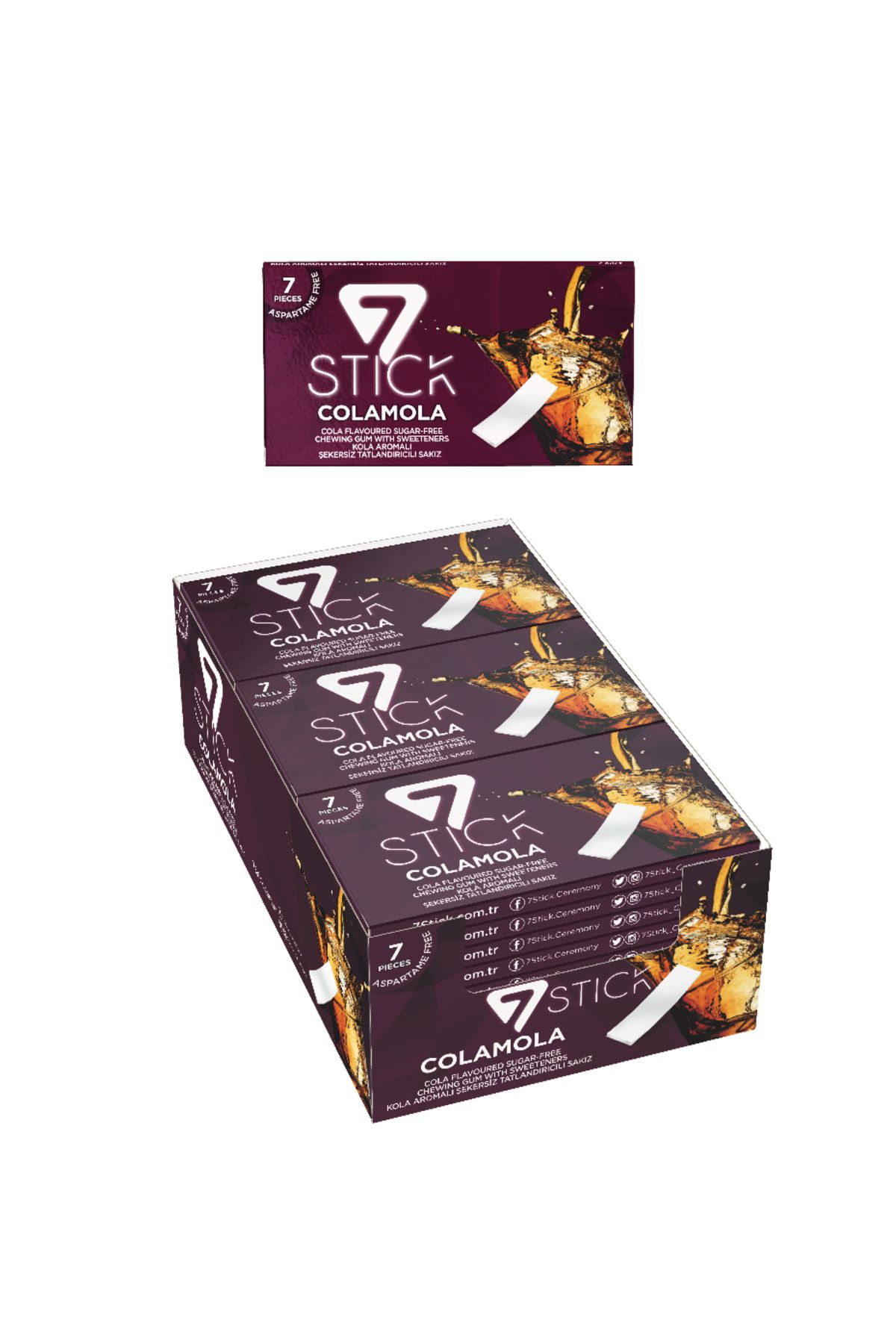 7 STICK 7stıck Sekersız 7lı Kola Aromalı Sakız 14,5gr (24 ADET)