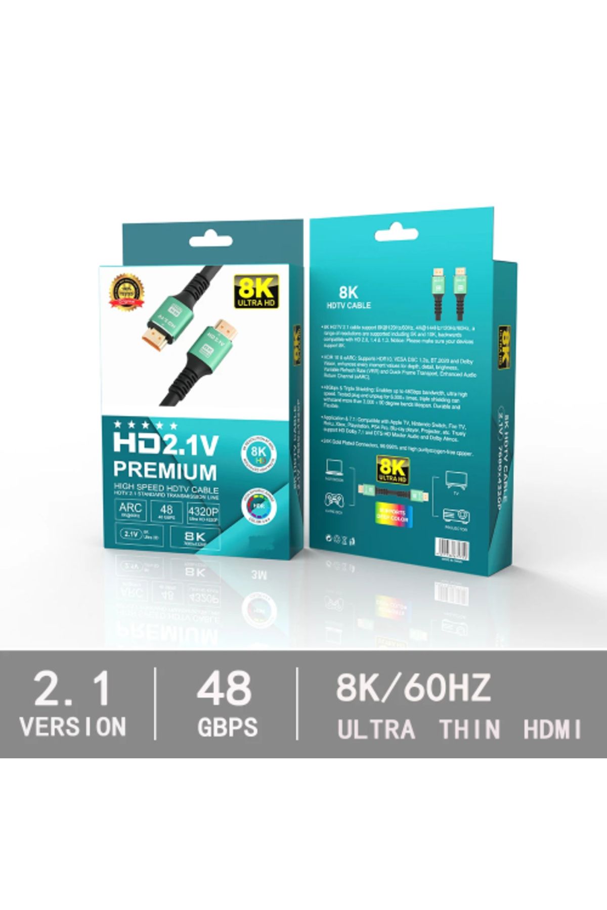 Leonpro 2.1 versiyon hdmi kablo 1.5 metre 8k hdmi kablo