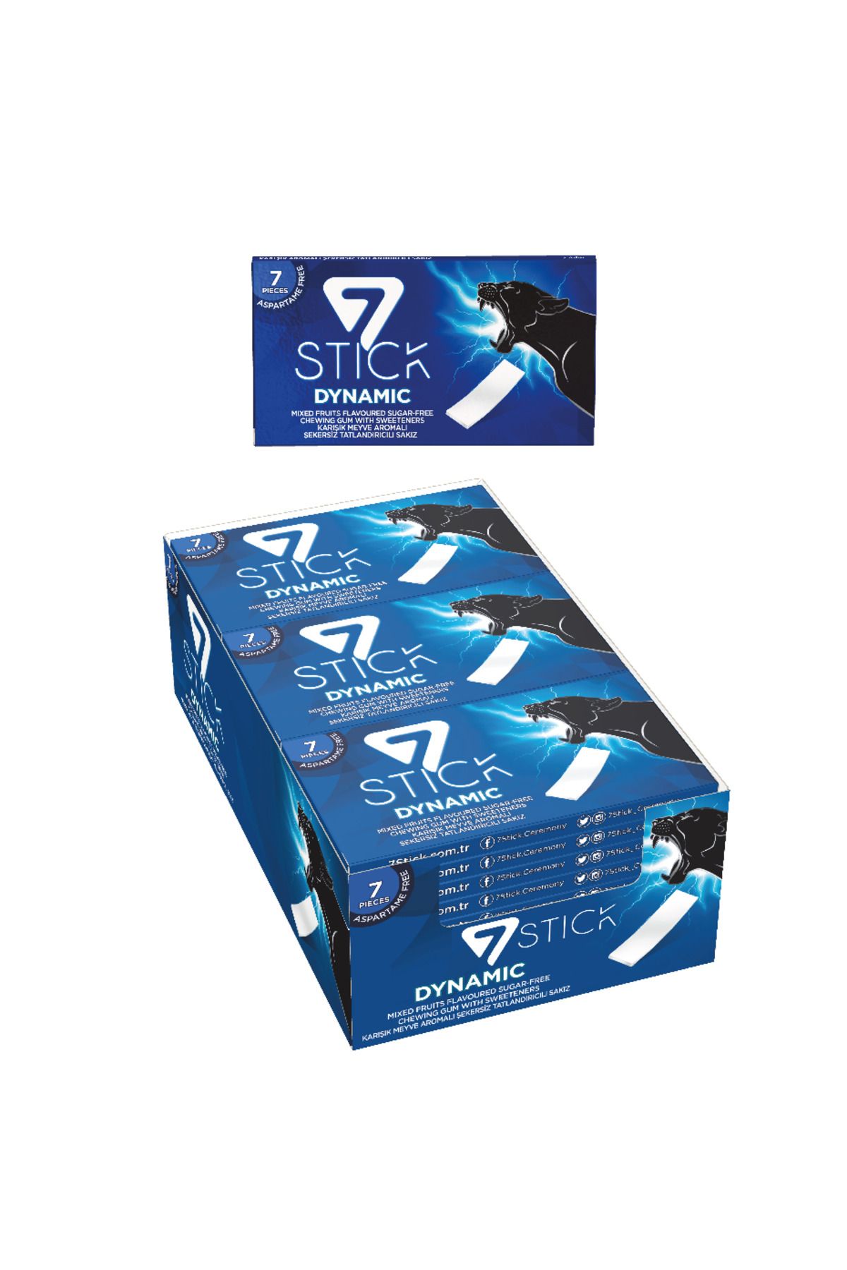 7 STICK 7stıck Sekersız 7lı Karışık Meyve Aromalı Sakız 14,5gr (24 ADET)