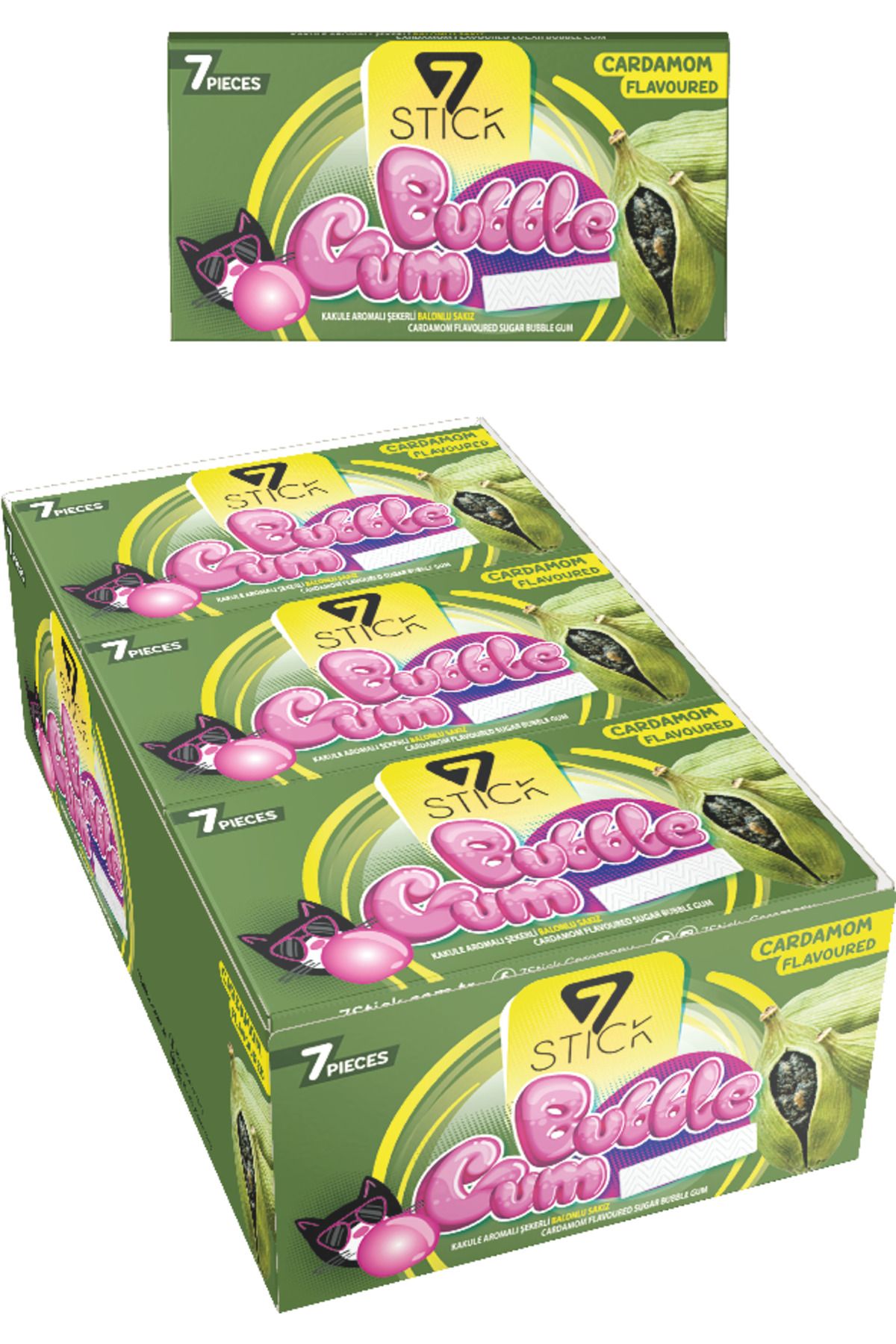 7 STICK 7stıck Sekerlı 7lı Kakule Aromalı Sakız 14,5gr (24 ADET)