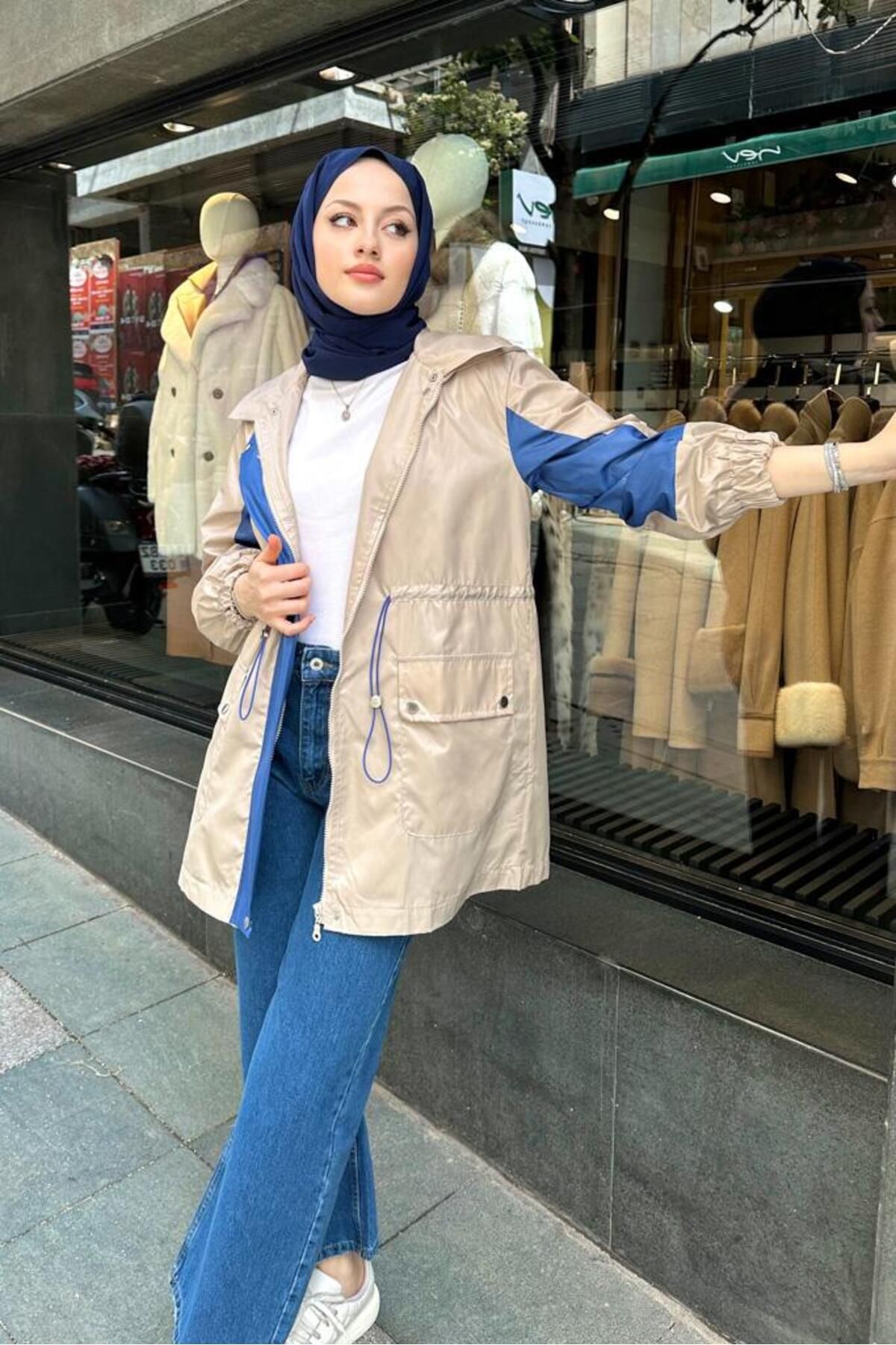 Oven-Modest Raincoat & Windbreaker - Blue - Relaxed fit 3