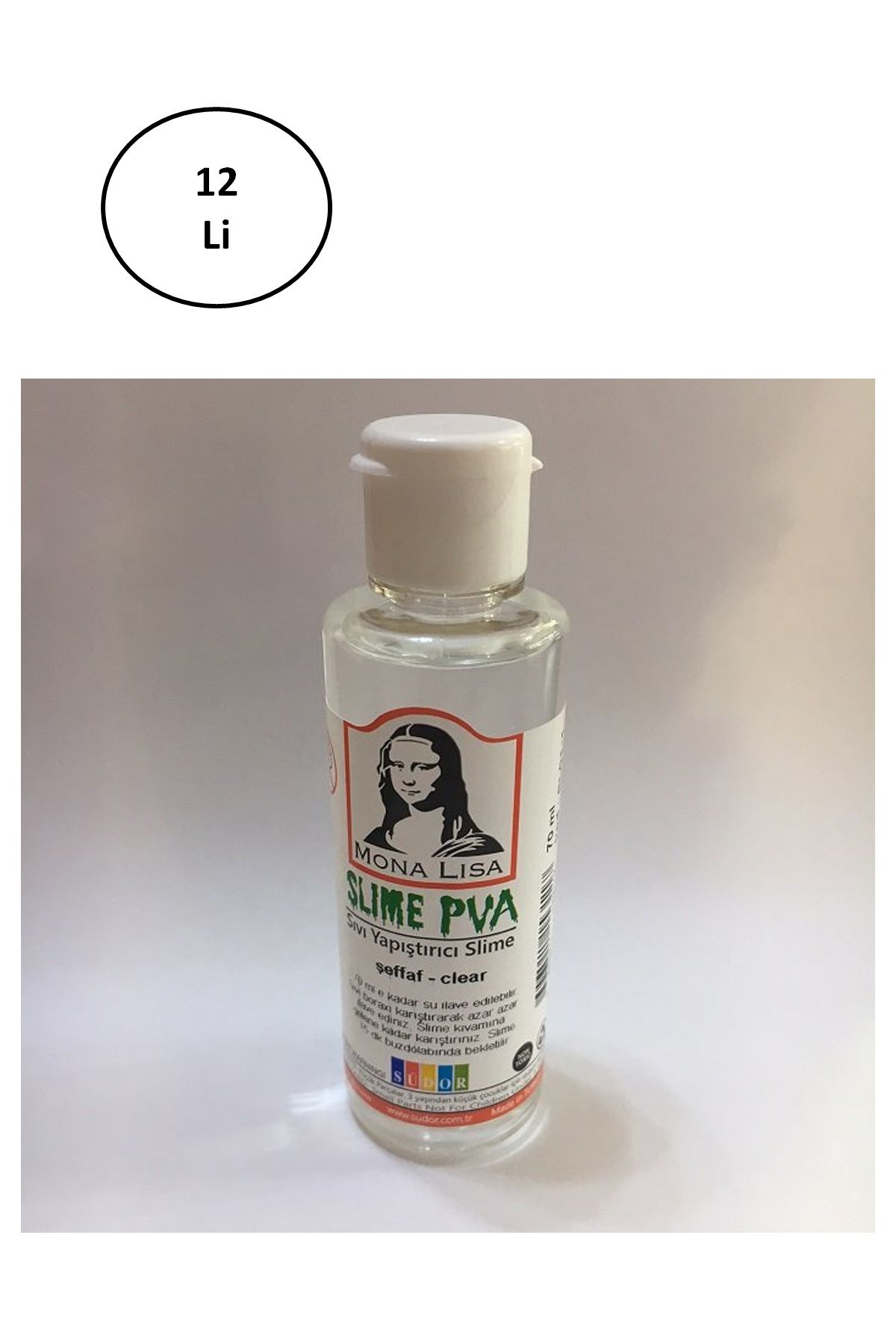 Kapamarka Südor Sıvı Yapıştırıcı Slime Şeffaf 70 ml 12'li