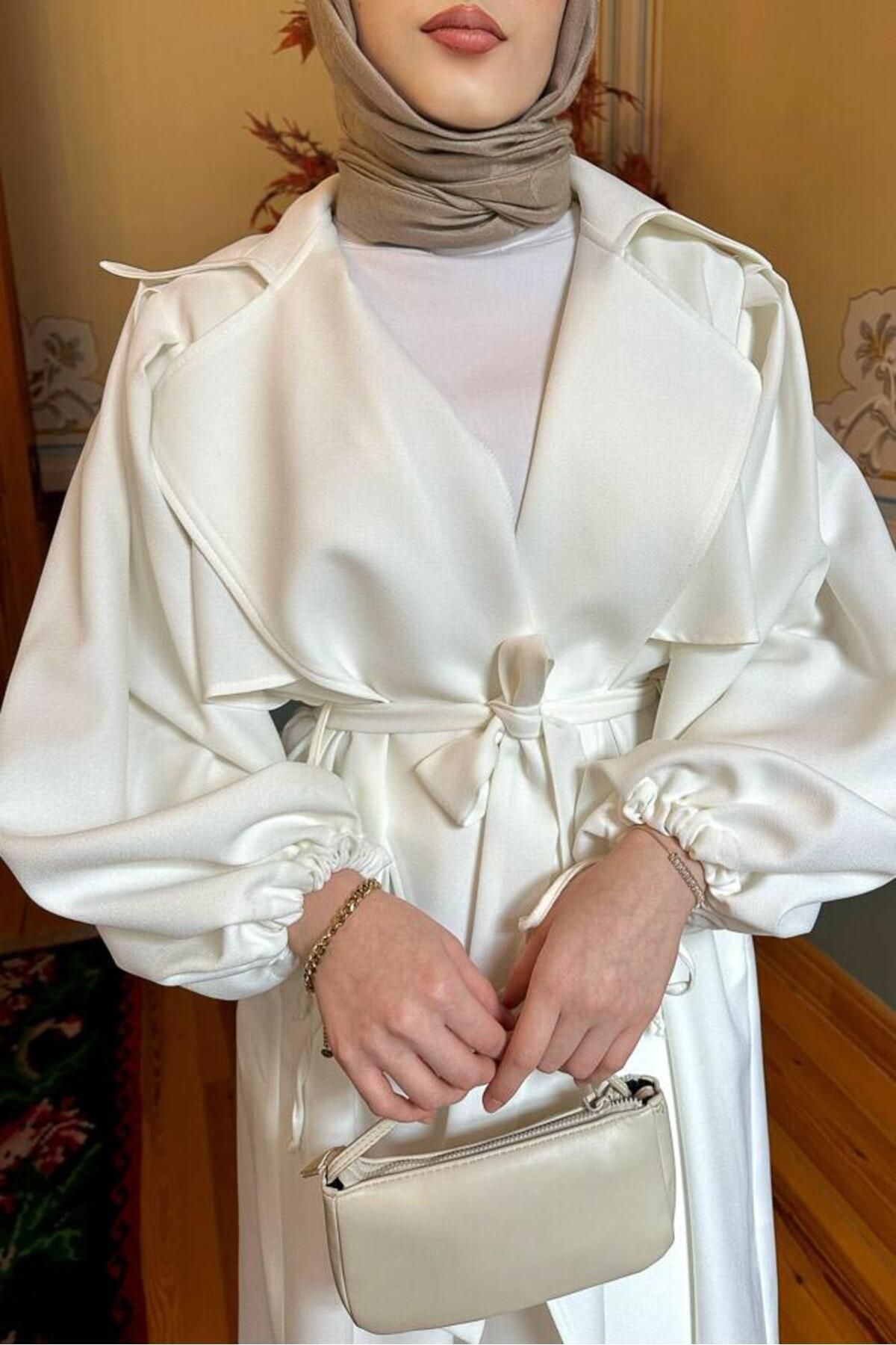 Oven-Ecru Misha Crepe Trench 5