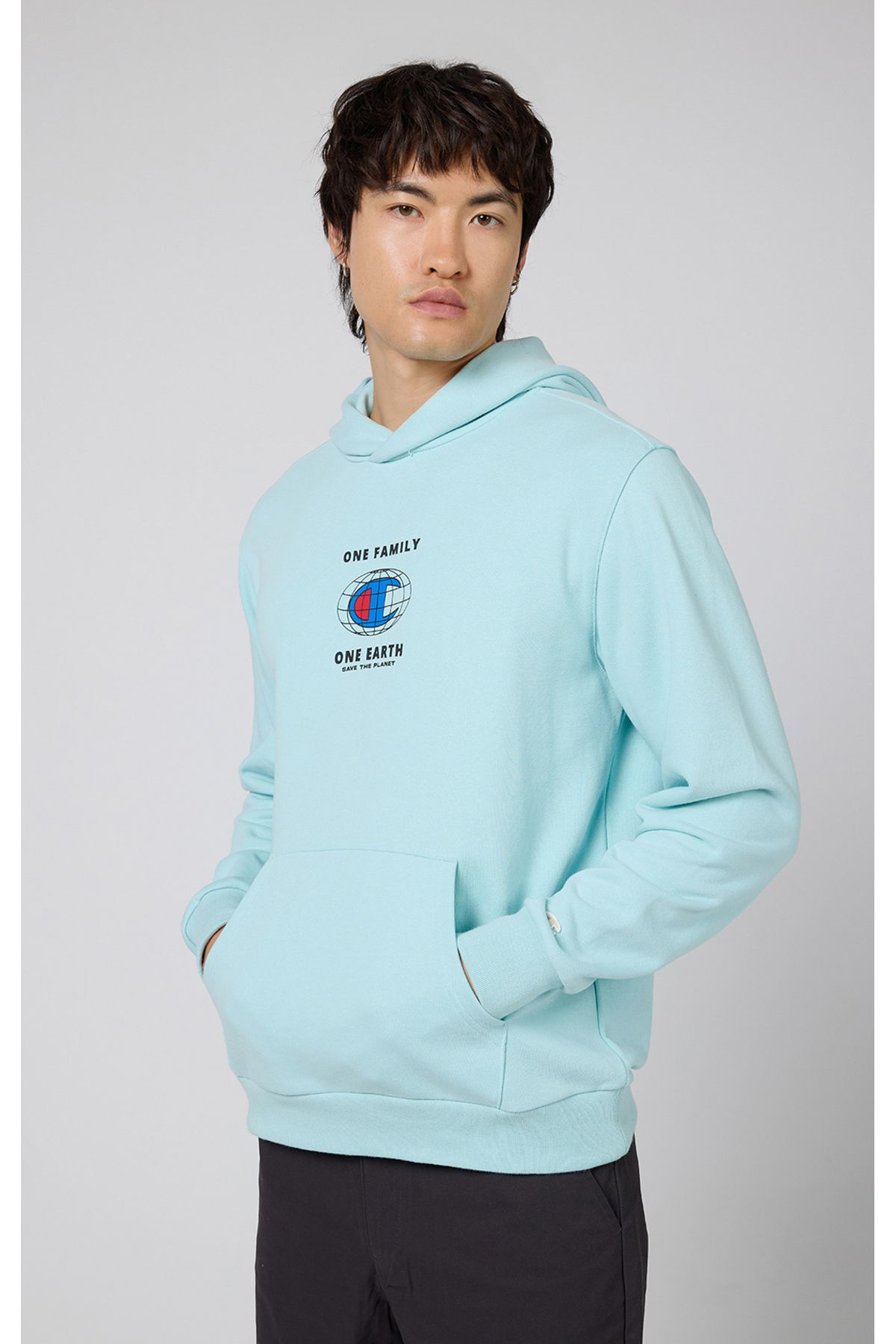 سویشرت آبی مردانه کاپوت آینده اکو اورجینال Champion