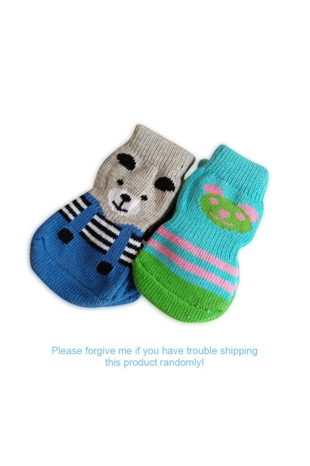 NİLİN VADİSİ-Cat Dog Anti-Slip Knitted Socks 3