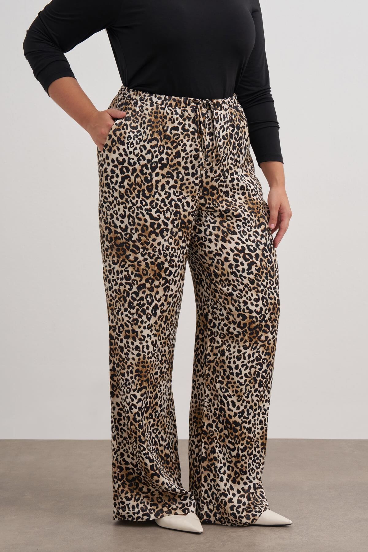 MYLİNE-LEOPARD PATTERNED TROUSERS WITH ELASTIC WAIST 5