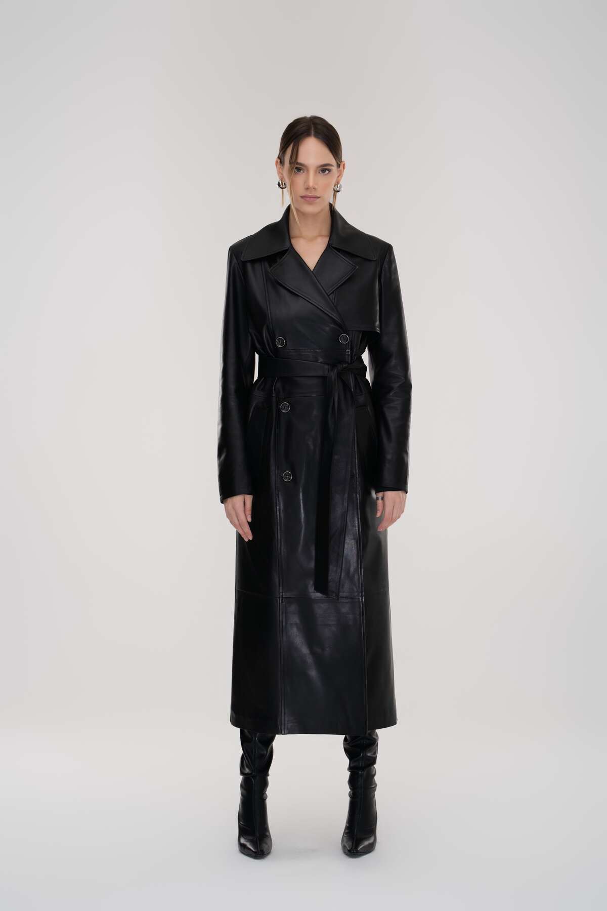 HYPNOTIC HUMAN  Kruvaze Deri Palto - Görsel 6