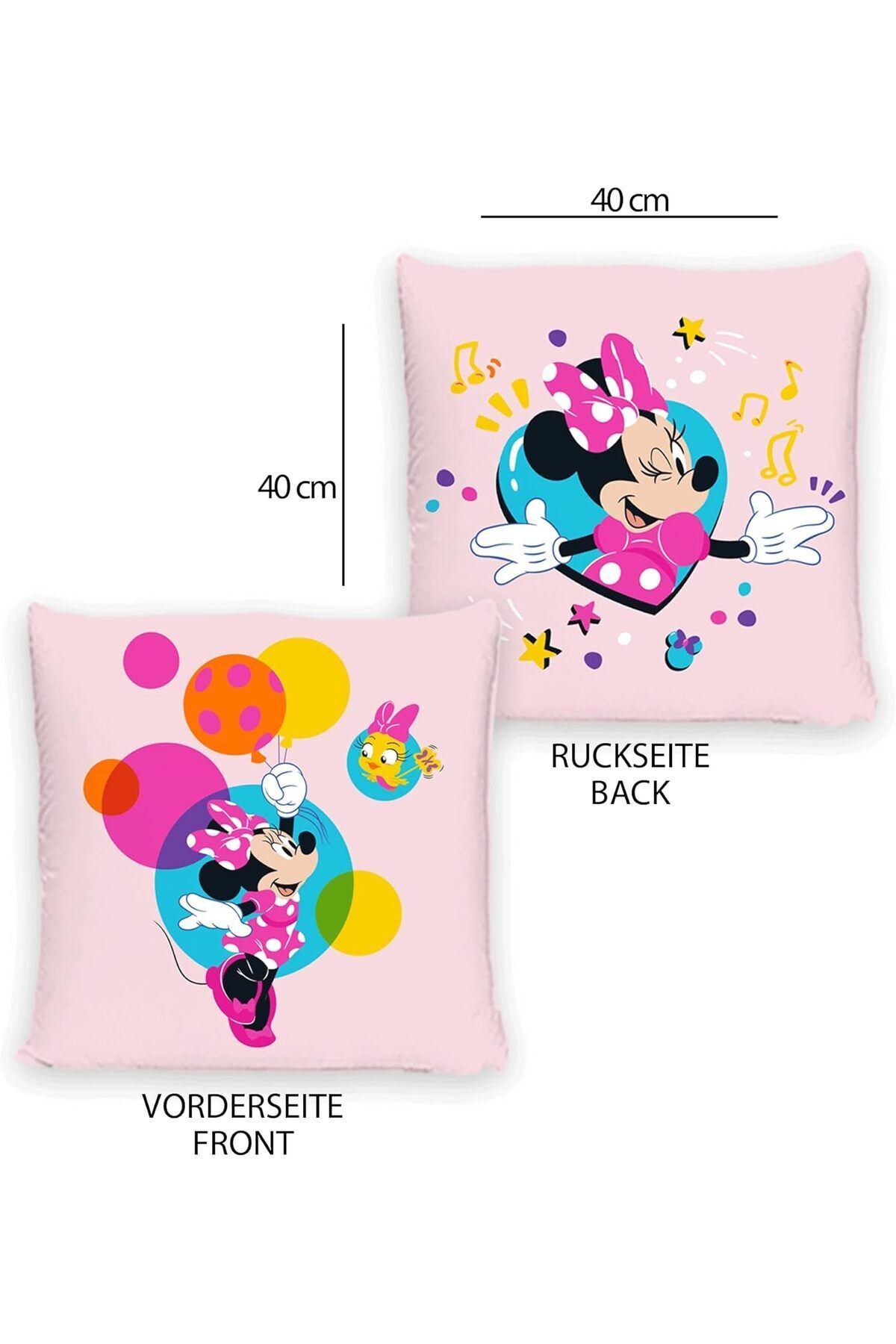 Disney Collection-Minnie Mouse - Dekokissen Mit Füllung Und Reißverschluss - 40x40 cm 3