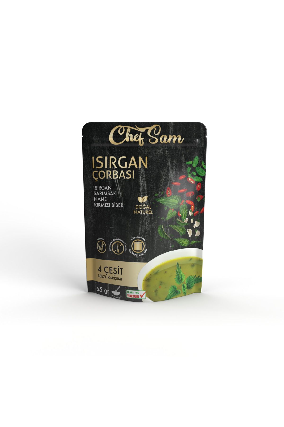 CHEF SAM ISIRGAN ÇORBASI 65 GR *3 ADET* GLÜTENSİZ