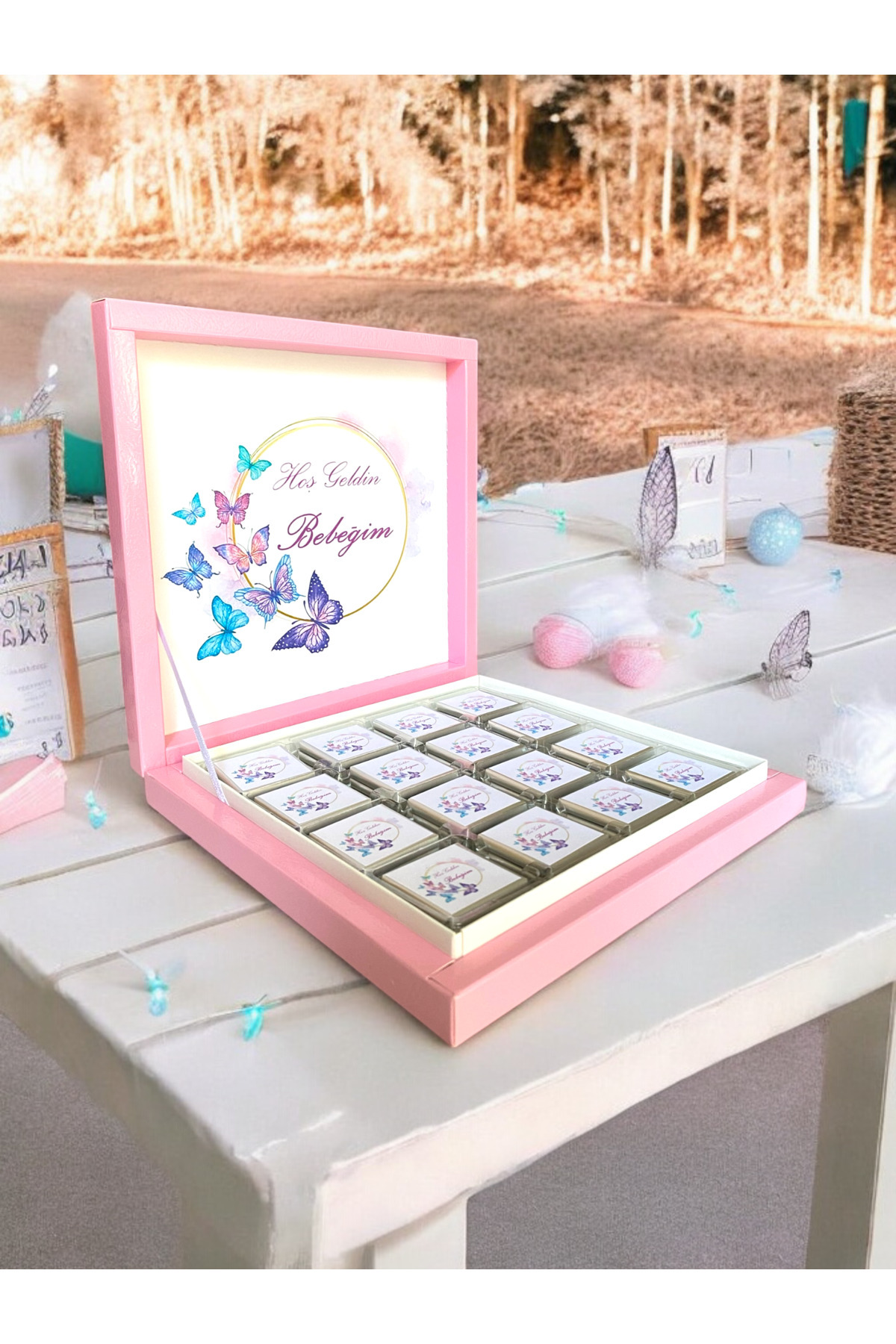 altıniz gıda (ELİTÇİKOLATA) Isme Özel Kelebek Kız Bebek Çikolatası Dogum-yaş Günü-hediyelik Çikolata48 Adt fotoğrafı 4 (önizleme)