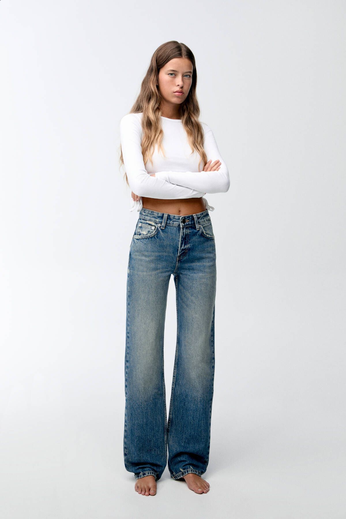 Pull & Bear-Mid-waist straight-leg jeans 1