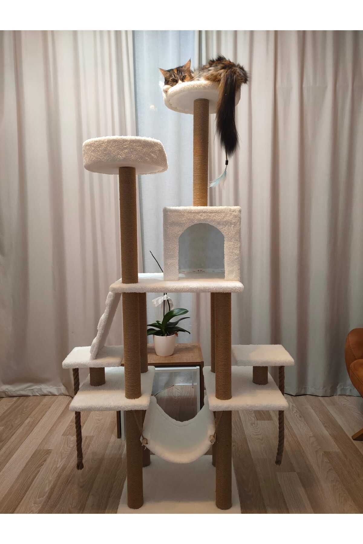 pethomealpi-Luxury Cat Scratching and Play Platform - with Hammock and Nest 1