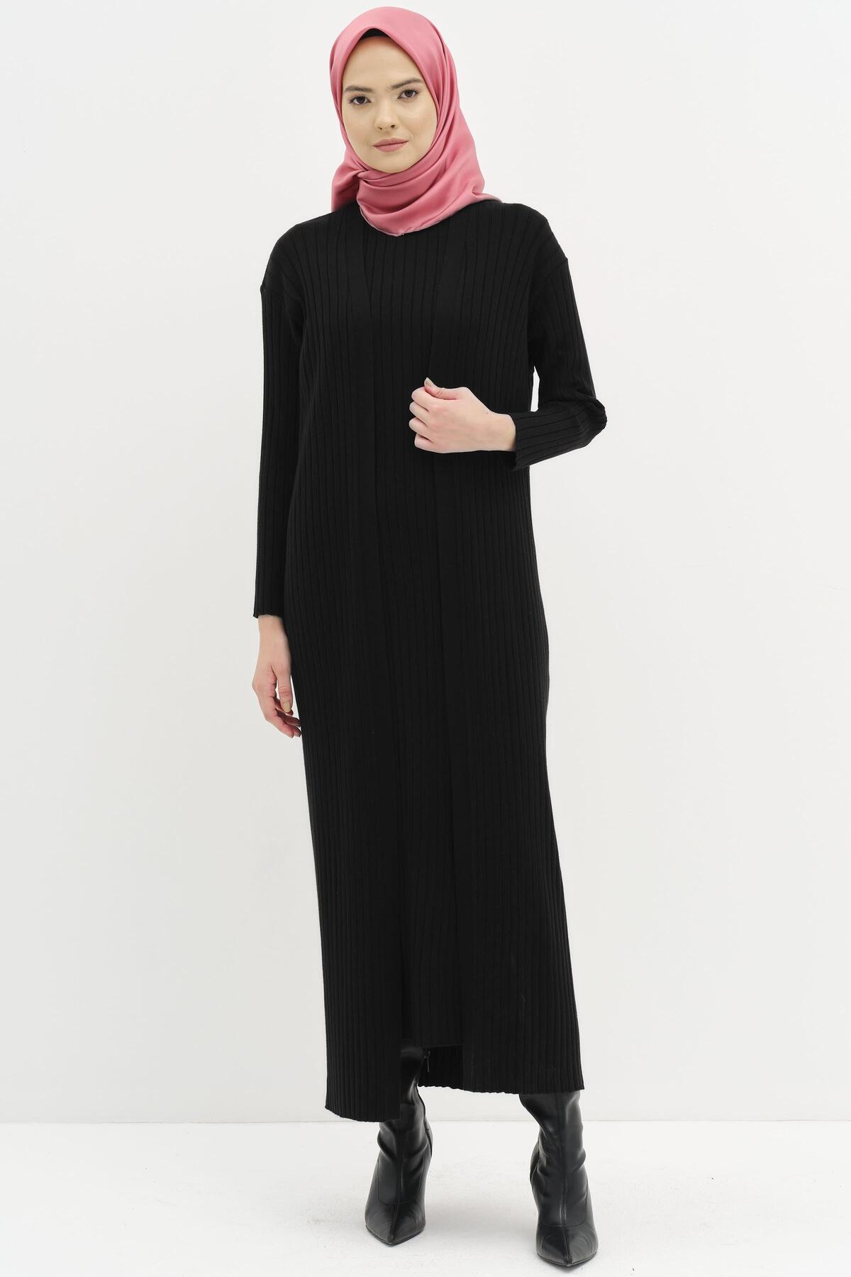 ست لباس بافتنی - مشکی Tuğba