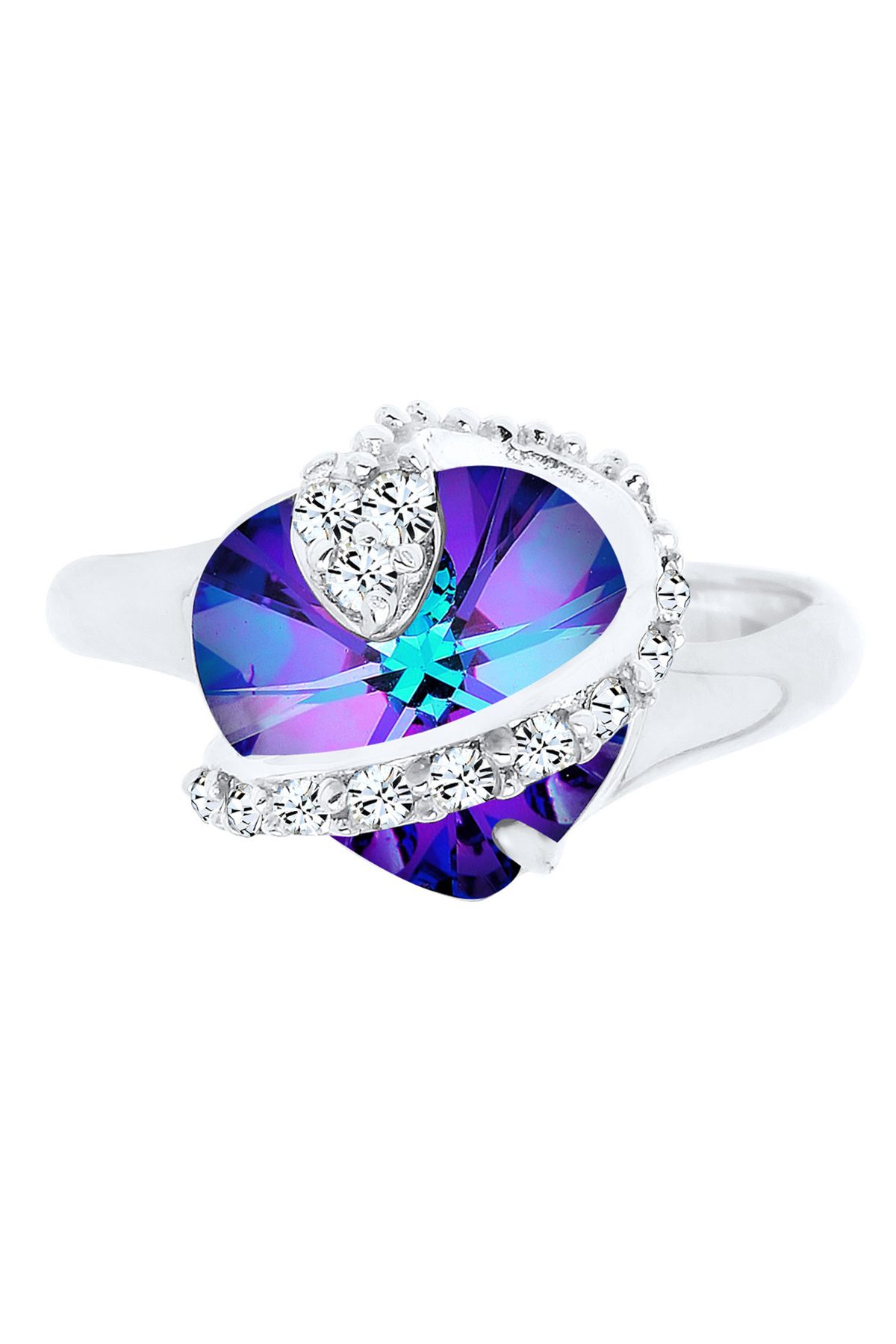 ELLI-Ring Damen Herz Kristalle in 925 Sterling Silber 2