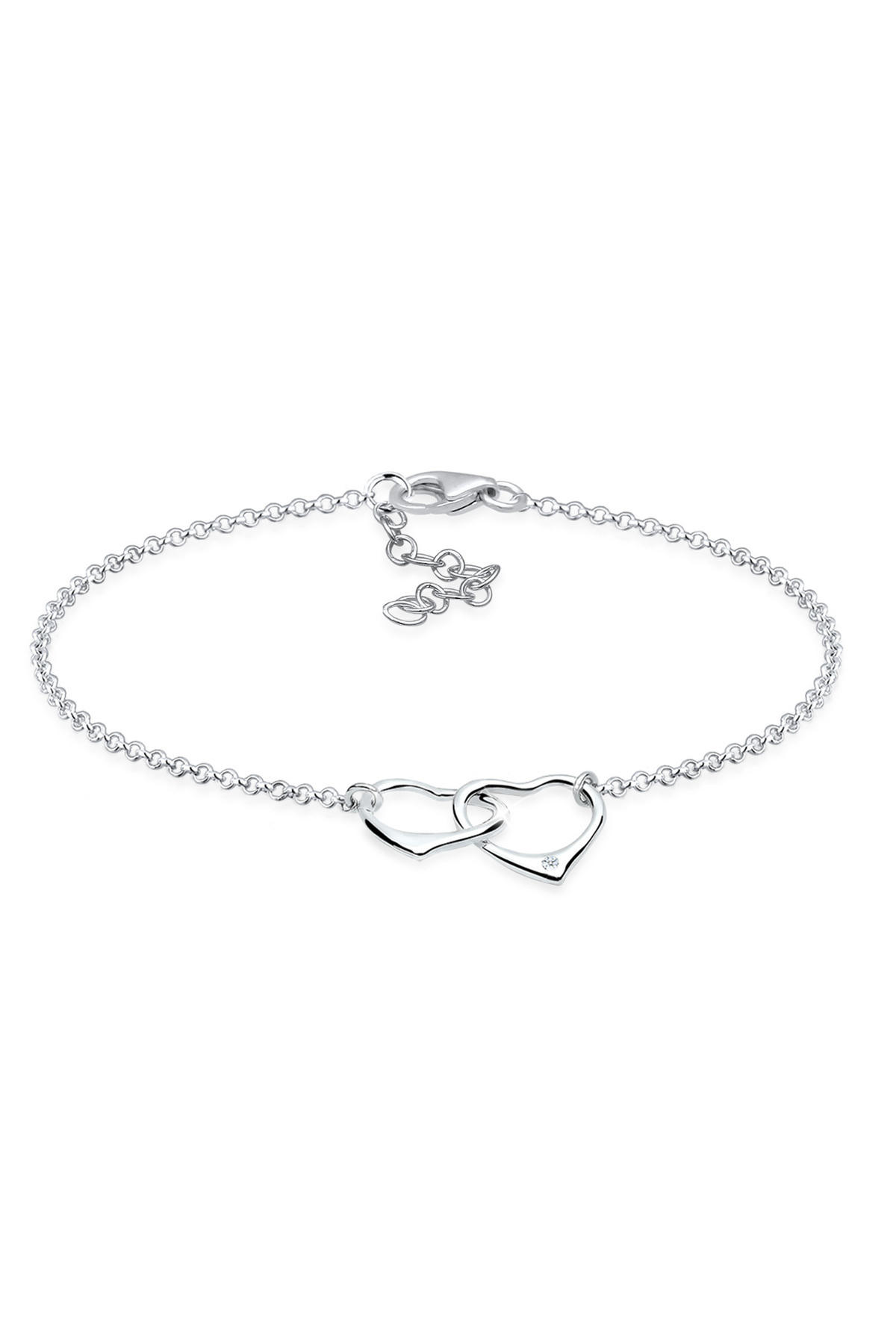 ELLI-Armband Damen Herz Intertwined Love mit Diamant (0,015 ct.) in 925 Sterling Silber 1