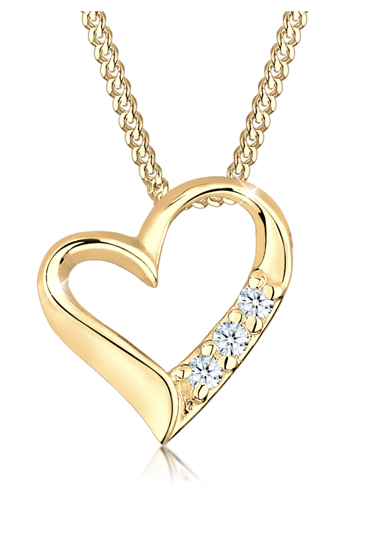 ELLI-Halskette Damen Herz-Anhänger Eternity mit Diamanten (0,045 ct.) in 925 Sterling Silber 1