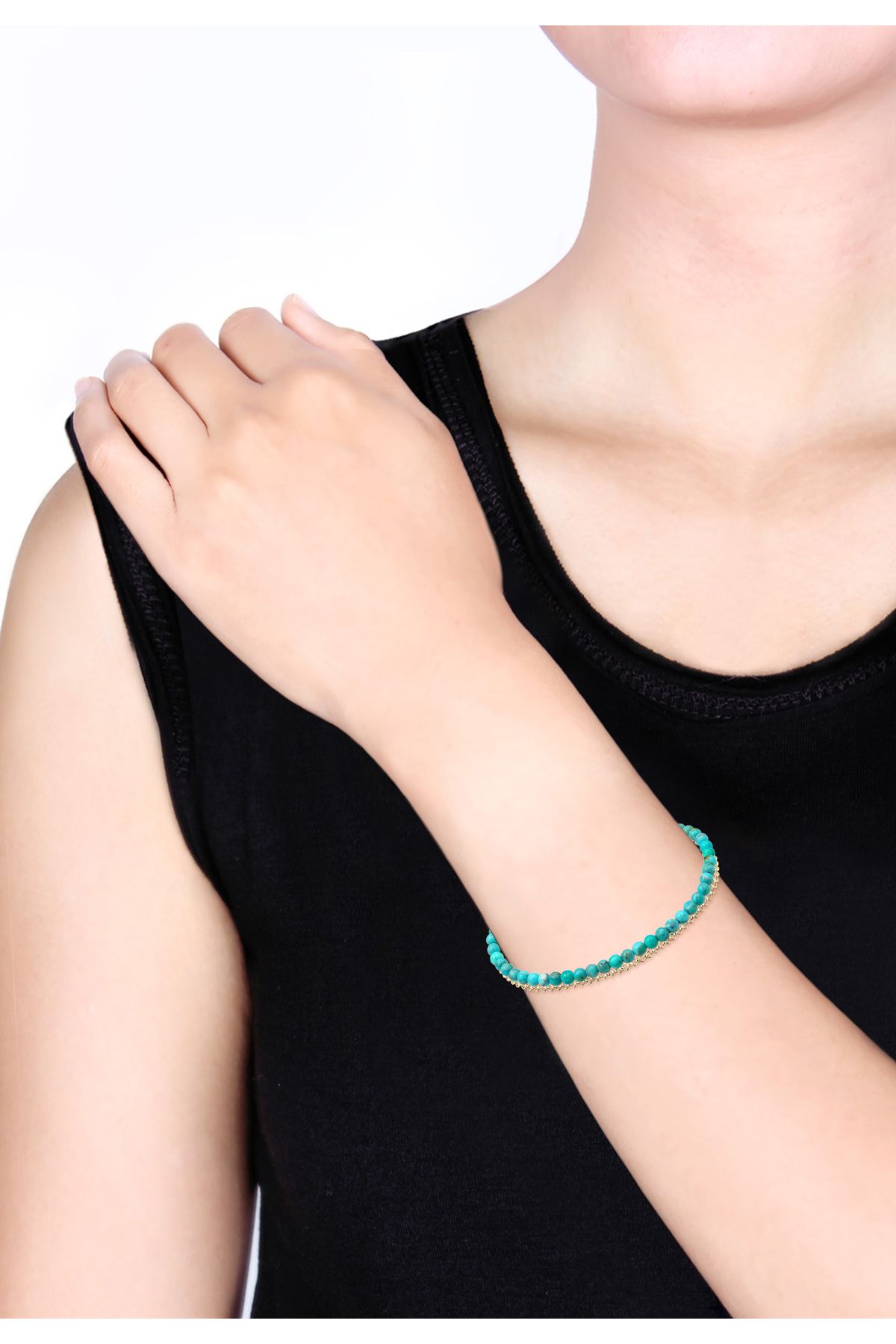 ELLI-Armband Damen Layer Howlith Edelstein Perlen Boho in 925 Sterling Silber vergoldet 4