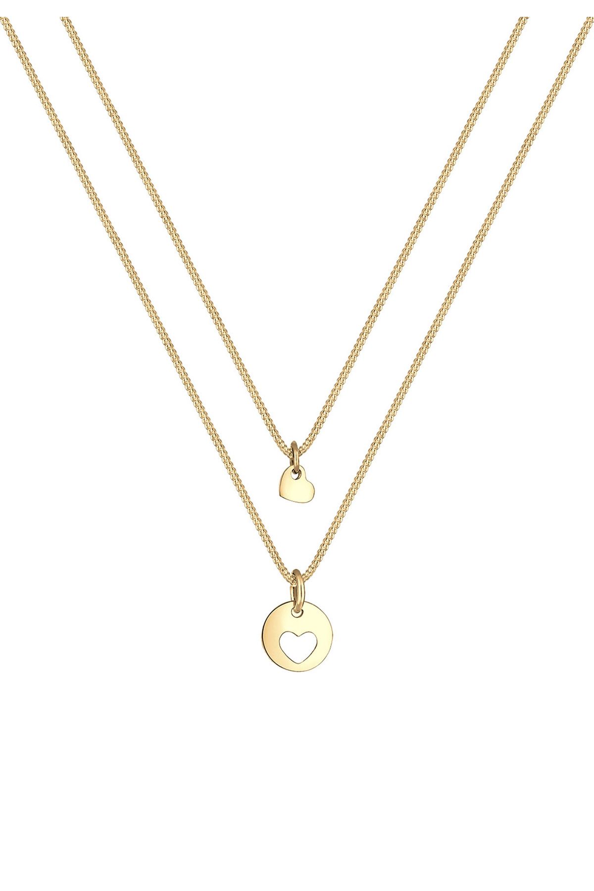 ELLI-Halskette Damen Set Herz Cut-Out Anhänger Mutter Kind Liebe in 925 Sterling Silber rosévergoldet 2