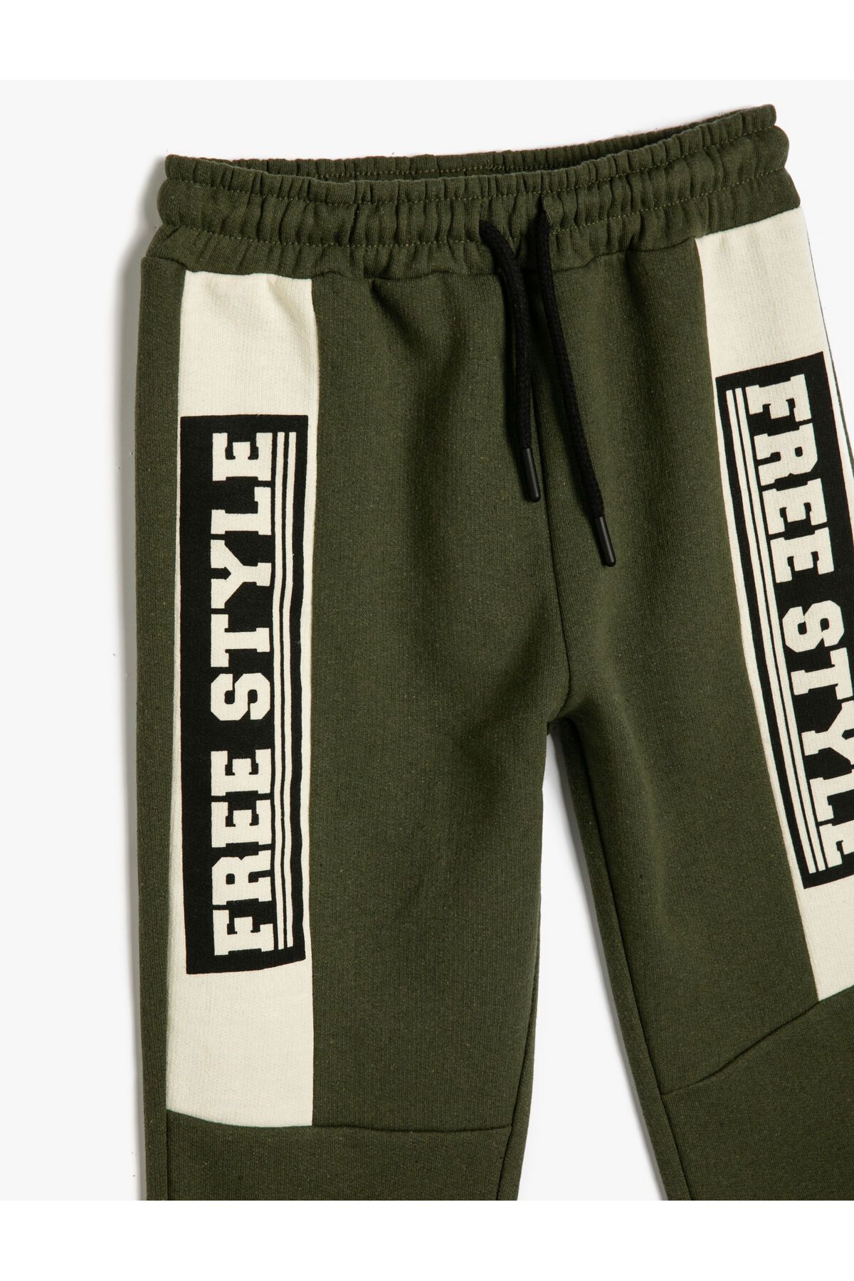 Koton-Jogger Sweatpants Tie Waist Printed Color Block 3