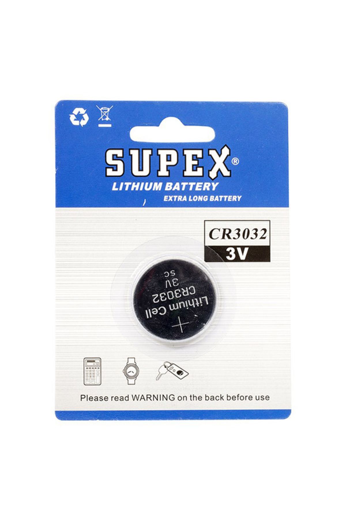 Supex CR3032 3 VOLT LİTYUM PİL (TEKLİ)