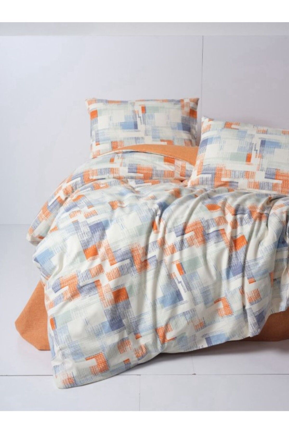 OEM Flanel Nevresim Takımı Çift Kişilik Rina Kiremit