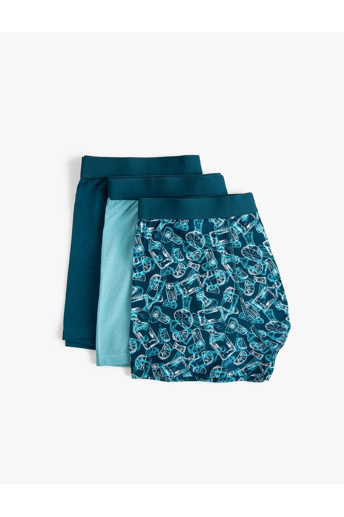 Koton-Set of 3 Abstract Printed Boxers - Multicolor 2
