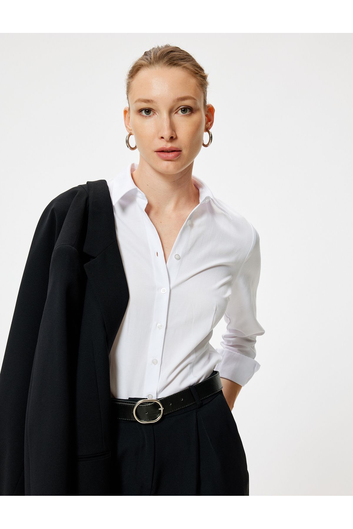 Koton-5Wak60014Uw Model White Women's Shirt 2